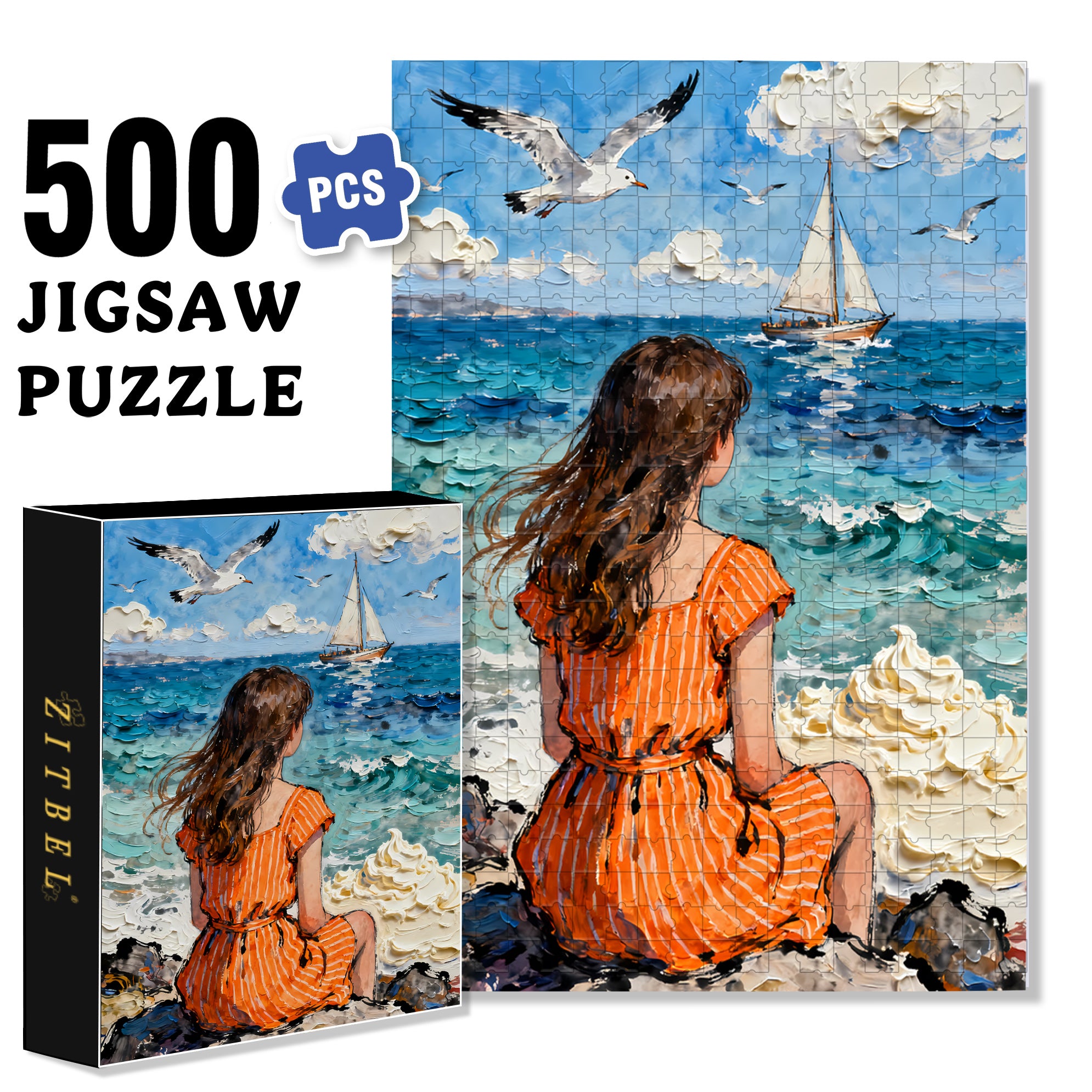 Enjoy Solitude 500pcs/1000pcs Jigsaw Puzzle, Scratch-Resistant, Interactive Family Game & Brain-Boosting DIY Decor, Perfect for Halloween, Christmas & New Year Gifts, Family Puzzle Game