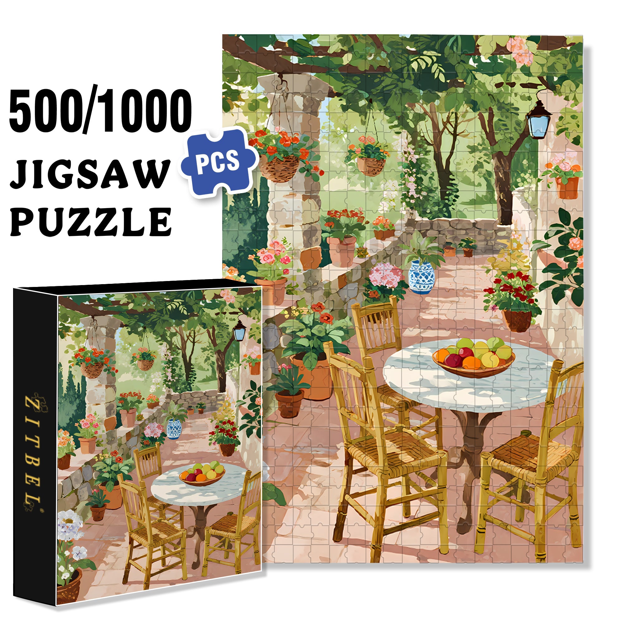 Enjoy The Sunshine 500pcs/1000pcs Jigsaw Puzzle, Scratch-Resistant, Interactive Family Game & Brain-Boosting DIY Decor, Perfect for Halloween, Christmas & New Year Gifts, Family Puzzle Game