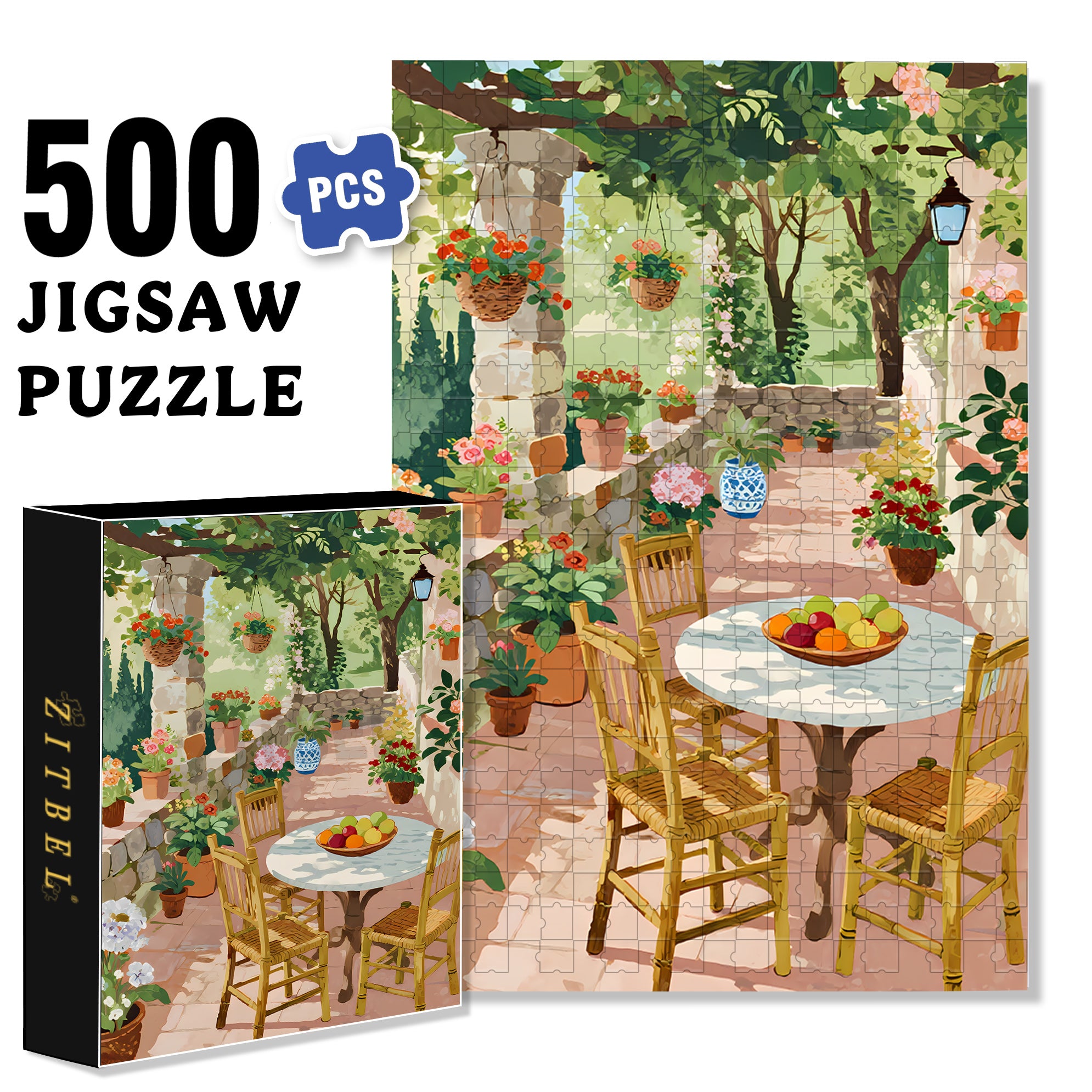 Enjoy The Sunshine 500pcs/1000pcs Jigsaw Puzzle, Scratch-Resistant, Interactive Family Game & Brain-Boosting DIY Decor, Perfect for Halloween, Christmas & New Year Gifts, Family Puzzle Game