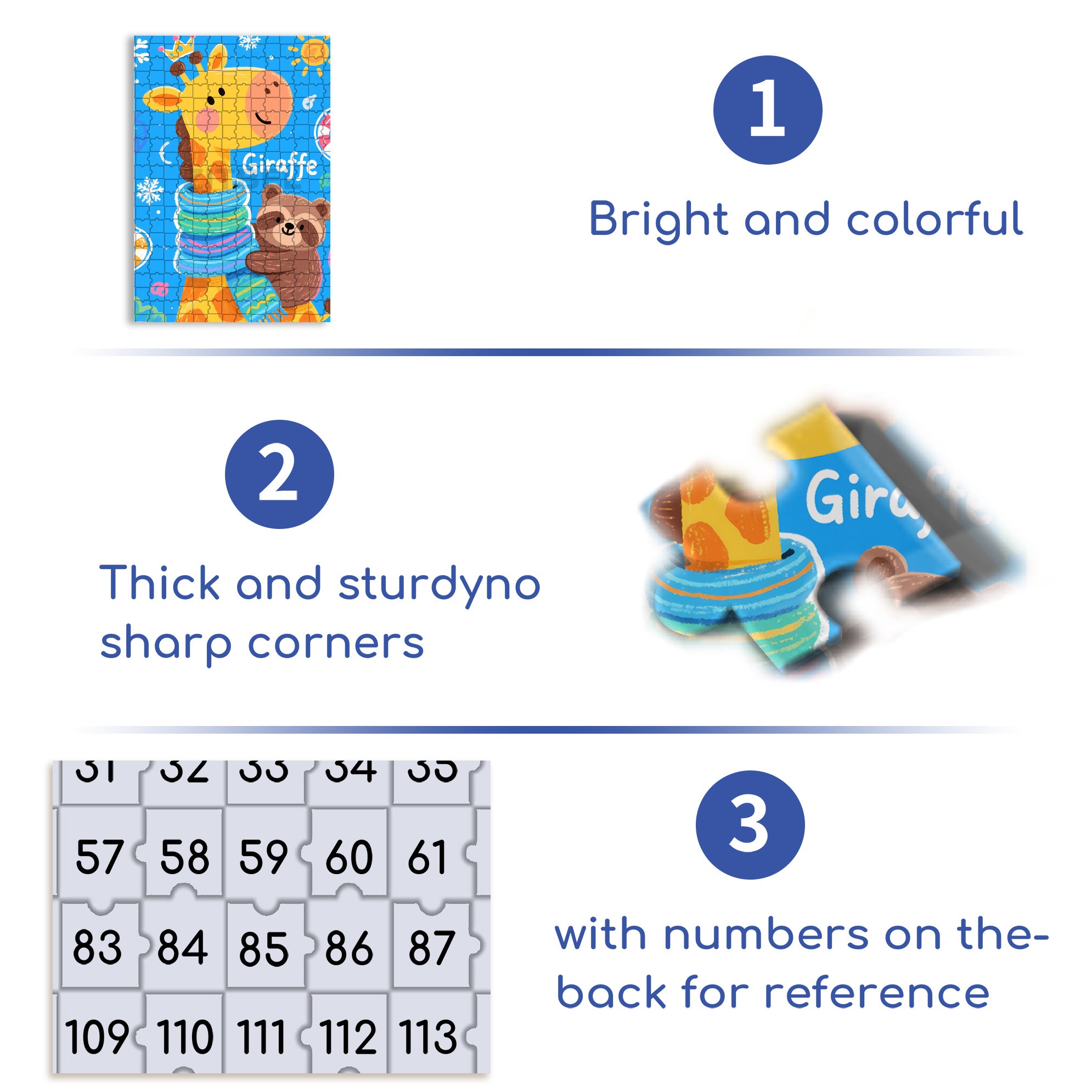 Giraffe and Raccoon 500pcs/1000pcs Jigsaw Puzzle, Scratch-Resistant, Interactive Family Game & Brain-Boosting DIY Decor, Perfect for Halloween, Christmas & New Year Gifts, Family Puzzle Game