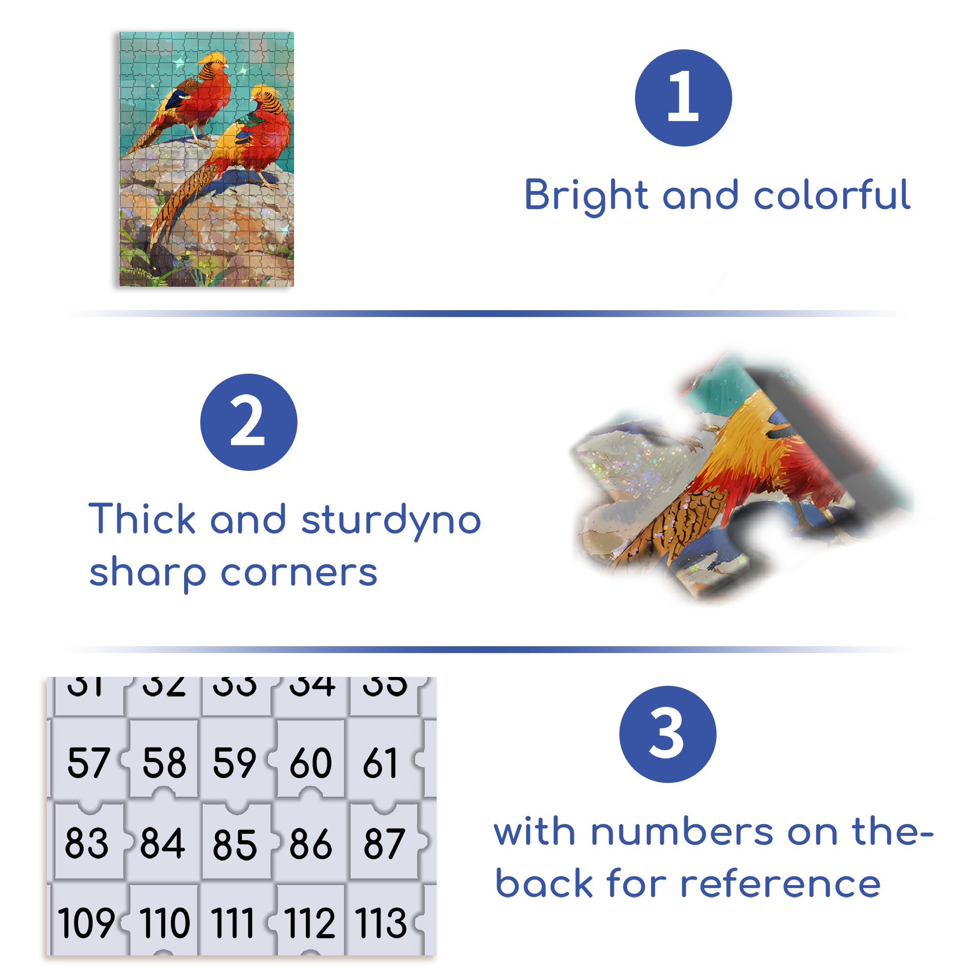 Golden Pheasant 500pcs/1000pcs Jigsaw Puzzle, Scratch-Resistant, Interactive Family Game & Brain-Boosting DIY Decor, Perfect for Halloween, Christmas & New Year Gifts, Family Puzzle Game
