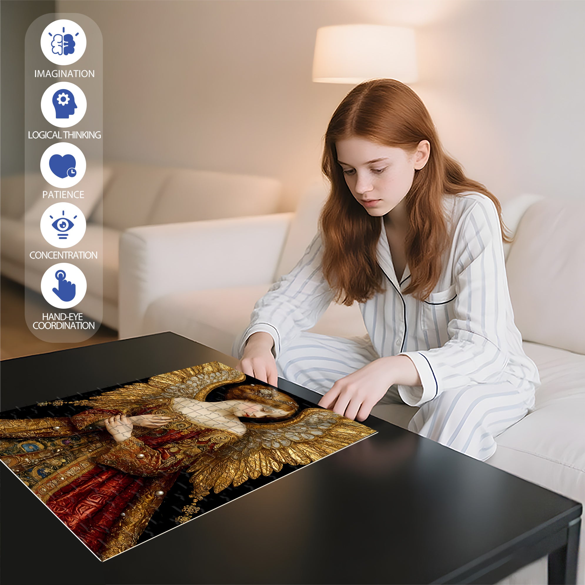 Gorgeous 500pcs/1000pcs Jigsaw Puzzle, Scratch-Resistant, Interactive Family Game & Brain-Boosting DIY Decor, Perfect for Halloween, Christmas & New Year Gifts, Family Puzzle Game