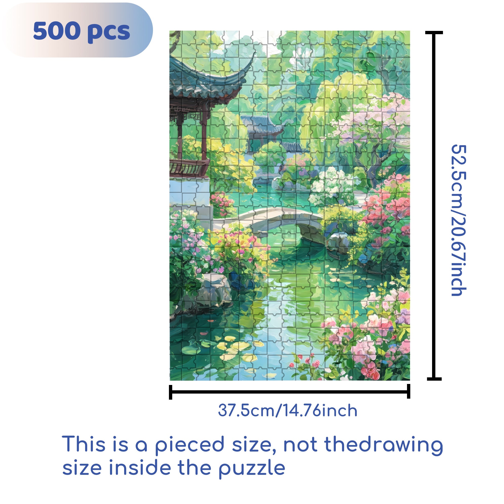 Green Mountains And Clear Waters 500pcs/1000pcs Jigsaw Puzzle, Scratch-Resistant, Interactive Family Game & Brain-Boosting DIY Decor, Perfect for Halloween, Christmas & New Year Gifts, Family Puzzle Game