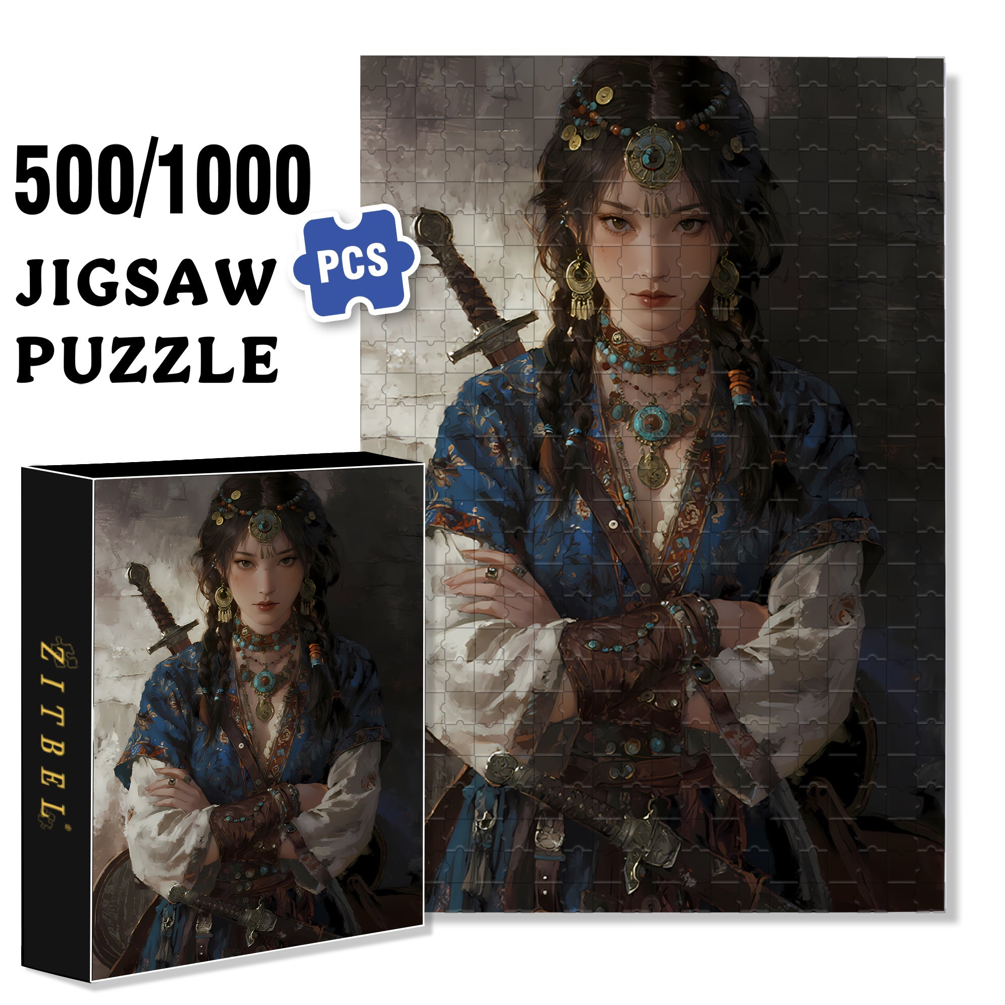 Heroine 500pcs/1000pcs Jigsaw Puzzle, Scratch-Resistant, Interactive Family Game & Brain-Boosting DIY Decor, Perfect for Halloween, Christmas & New Year Gifts, Family Puzzle Game