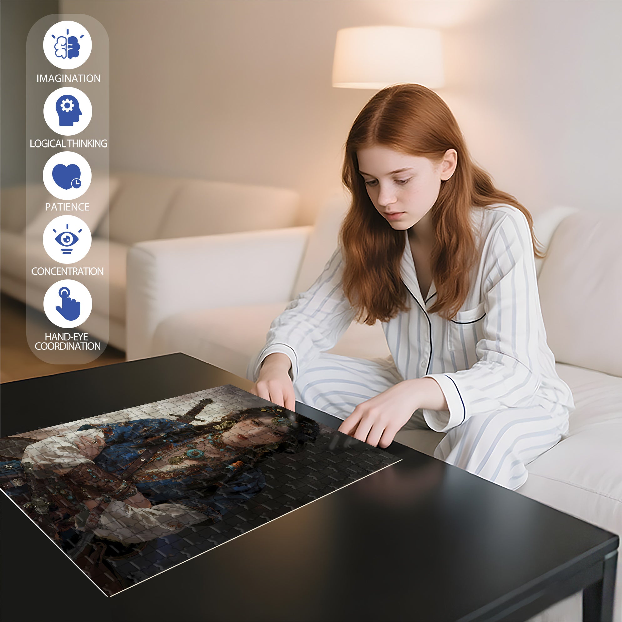 Heroine 500pcs/1000pcs Jigsaw Puzzle, Scratch-Resistant, Interactive Family Game & Brain-Boosting DIY Decor, Perfect for Halloween, Christmas & New Year Gifts, Family Puzzle Game