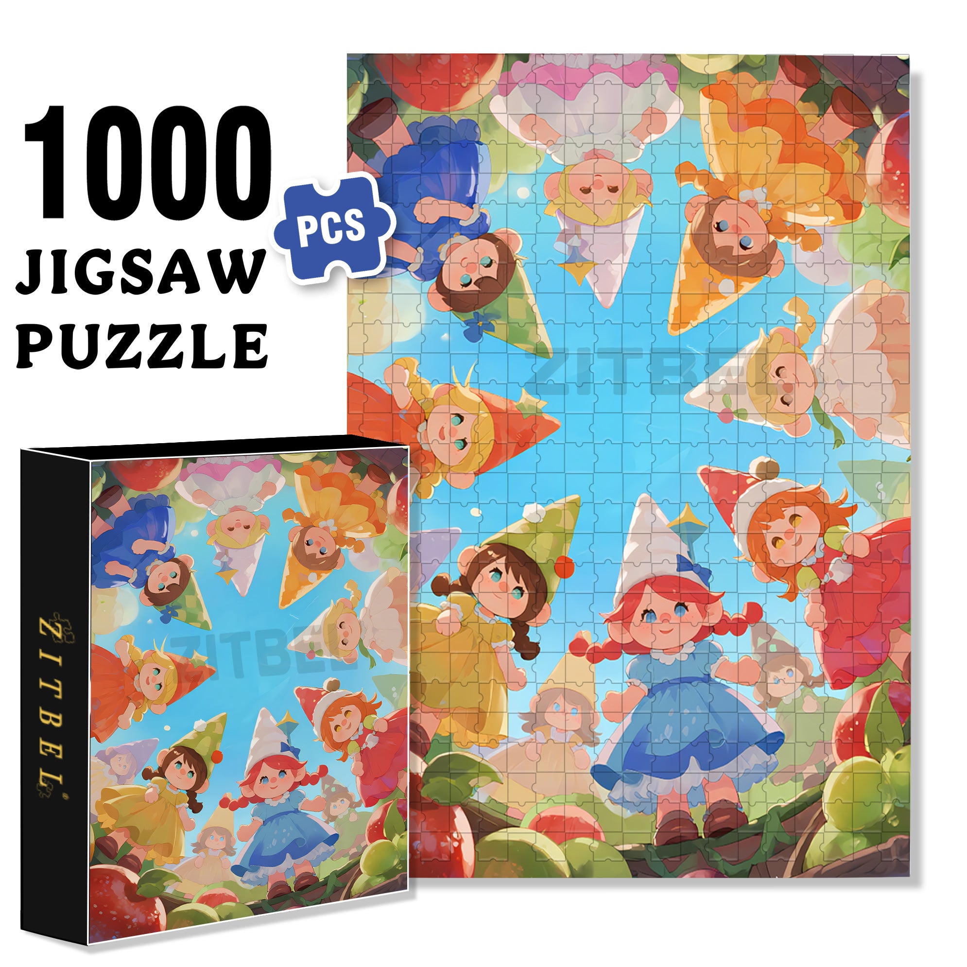 Hi! Friends 500pcs/1000pcs Jigsaw Puzzle, Scratch-Resistant, Interactive Family Game & Brain-Boosting DIY Decor, Perfect for Halloween, Christmas & New Year Gifts, Family Puzzle Game