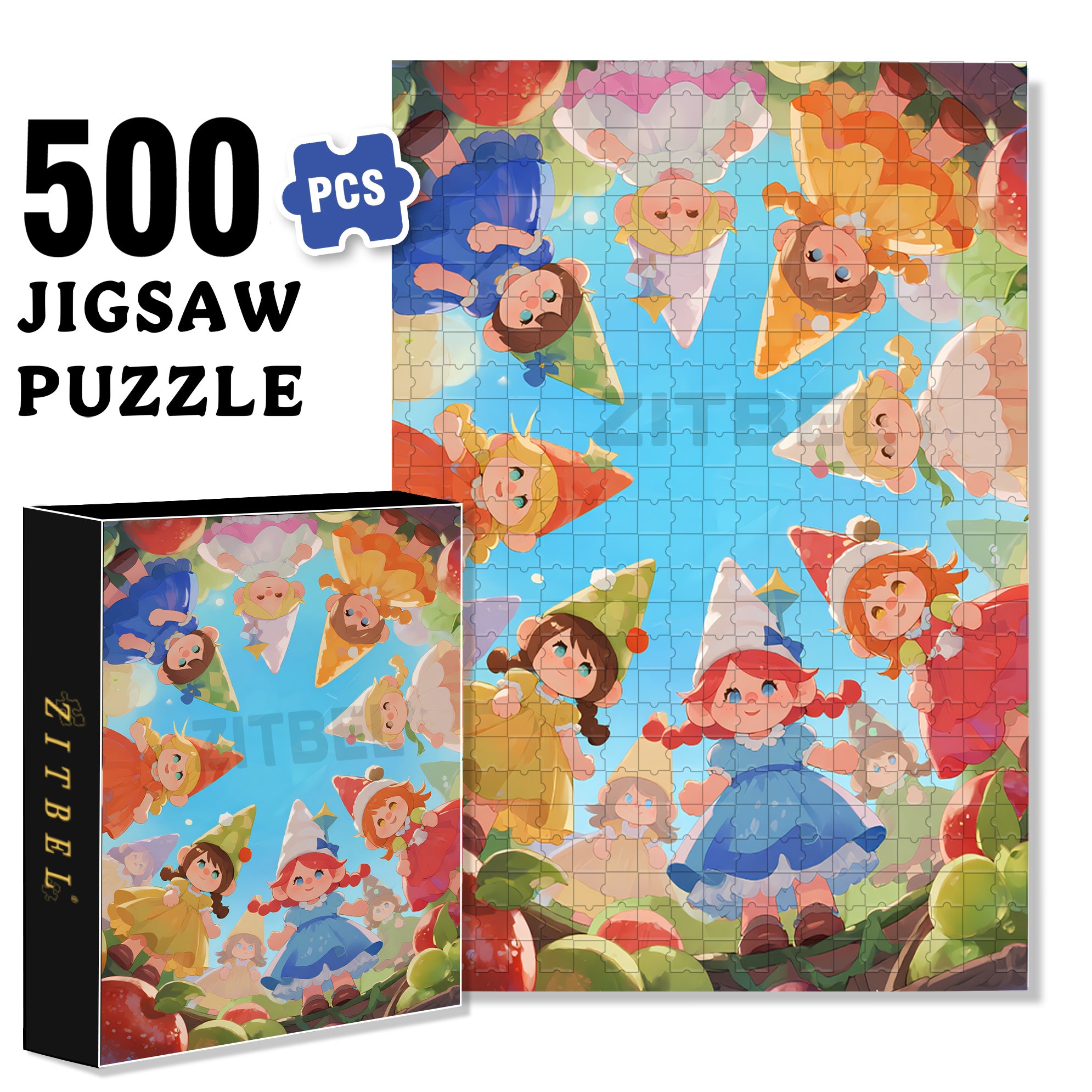 Hi! Friends 500pcs/1000pcs Jigsaw Puzzle, Scratch-Resistant, Interactive Family Game & Brain-Boosting DIY Decor, Perfect for Halloween, Christmas & New Year Gifts, Family Puzzle Game