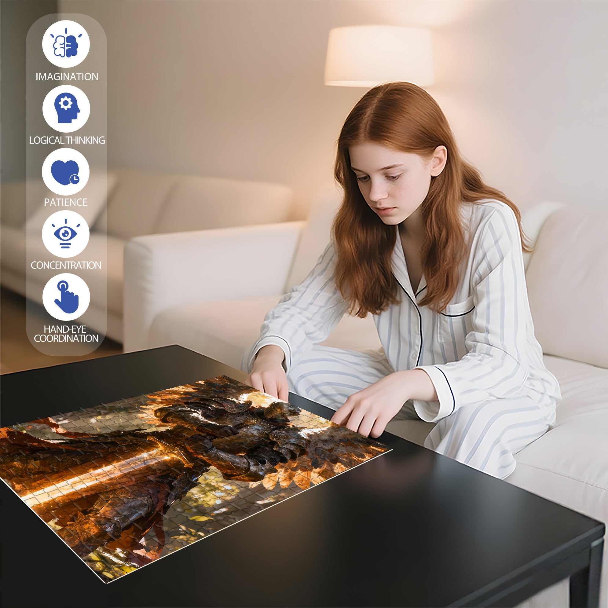 Kamen Rider 500pcs/1000pcs Jigsaw Puzzle, Scratch-Resistant, Interactive Family Game & Brain-Boosting DIY Decor, Perfect for Halloween, Christmas & New Year Gifts, Family Puzzle Game