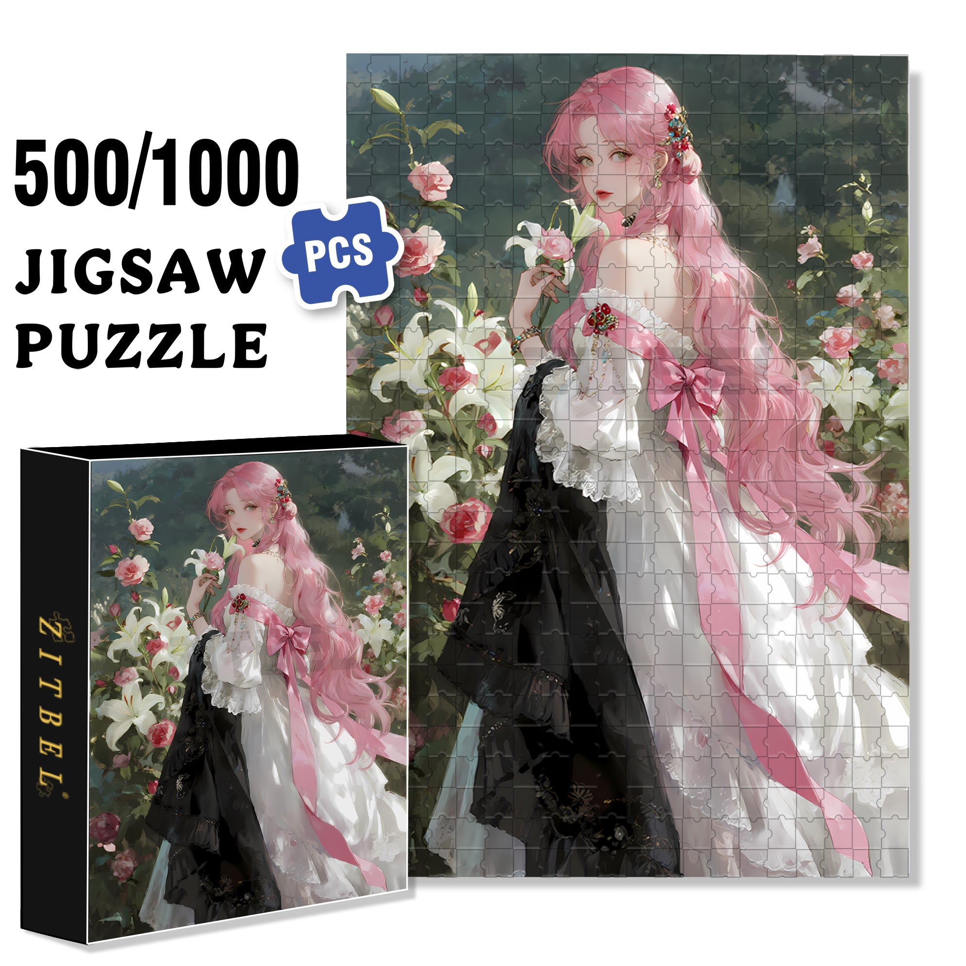 My Love 500pcs/1000pcs Jigsaw Puzzle, Scratch-Resistant, Interactive Family Game & Brain-Boosting DIY Decor, Perfect for Halloween, Christmas & New Year Gifts, Family Puzzle Game