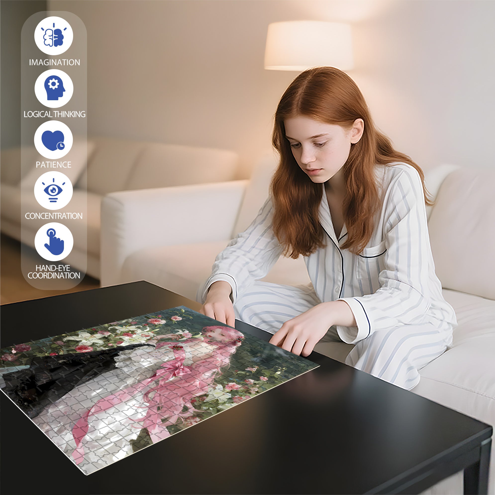 My Love 500pcs/1000pcs Jigsaw Puzzle, Scratch-Resistant, Interactive Family Game & Brain-Boosting DIY Decor, Perfect for Halloween, Christmas & New Year Gifts, Family Puzzle Game