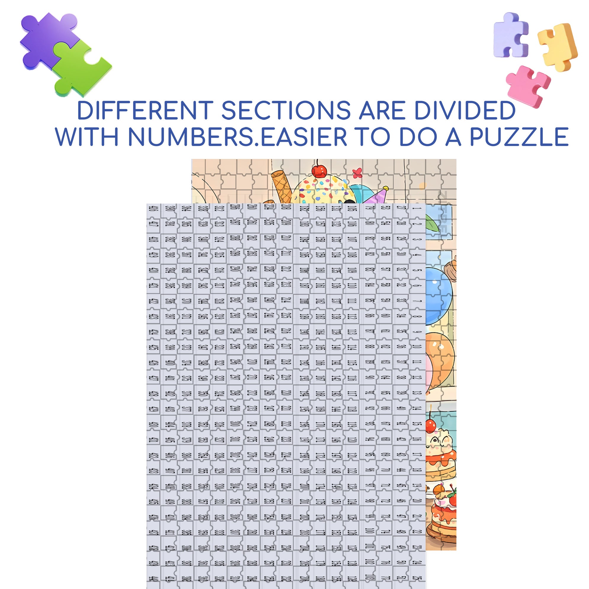 Panda Ice Cream 500pcs/1000pcs Jigsaw Puzzle, Scratch-Resistant, Interactive Family Game & Brain-Boosting DIY Decor, Perfect for Halloween, Christmas & New Year Gifts, Family Puzzle Game