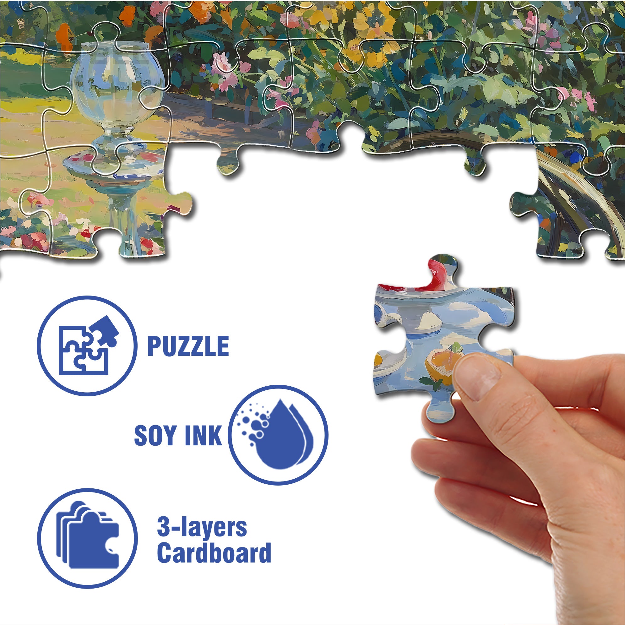 Pastoral Afternoon Tea 500pcs/1000pcs Jigsaw Puzzle, Scratch-Resistant, Interactive Family Game & Brain-Boosting DIY Decor, Perfect for Halloween, Christmas & New Year Gifts, Family Puzzle Game