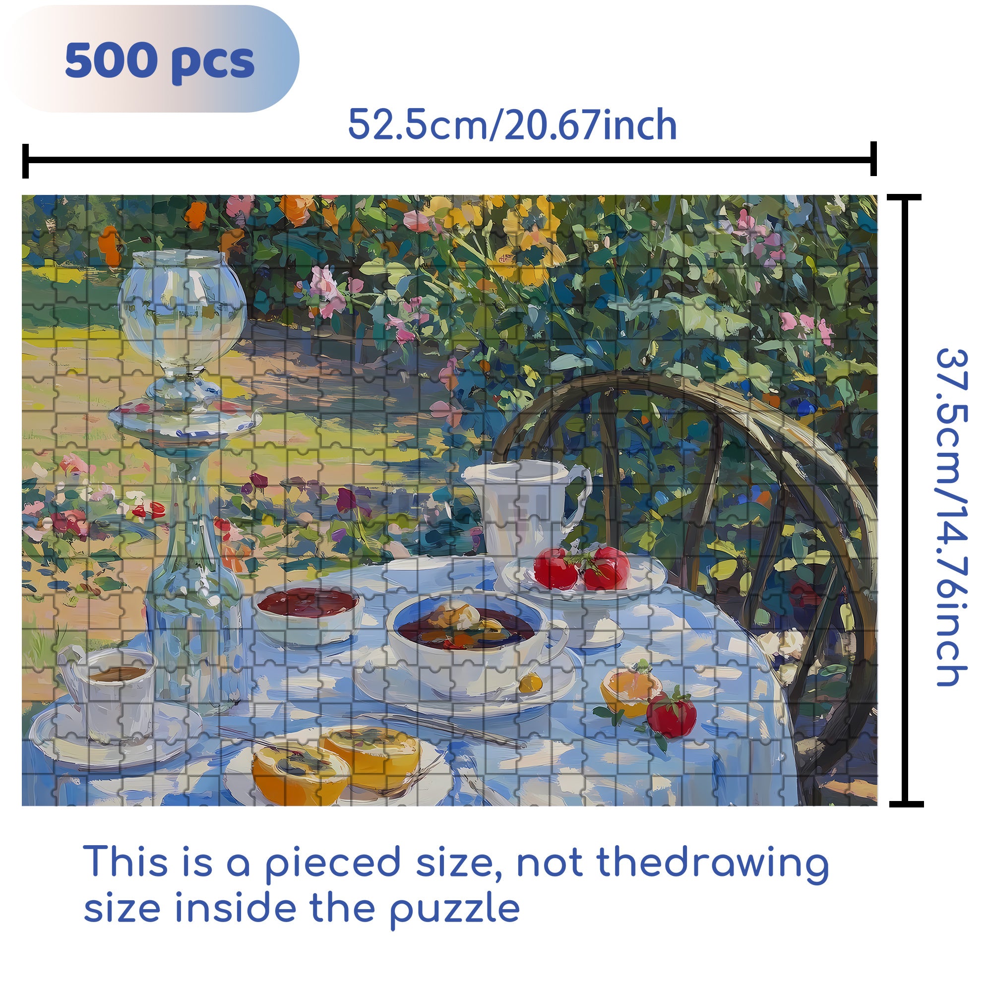 Pastoral Afternoon Tea 500pcs/1000pcs Jigsaw Puzzle, Scratch-Resistant, Interactive Family Game & Brain-Boosting DIY Decor, Perfect for Halloween, Christmas & New Year Gifts, Family Puzzle Game