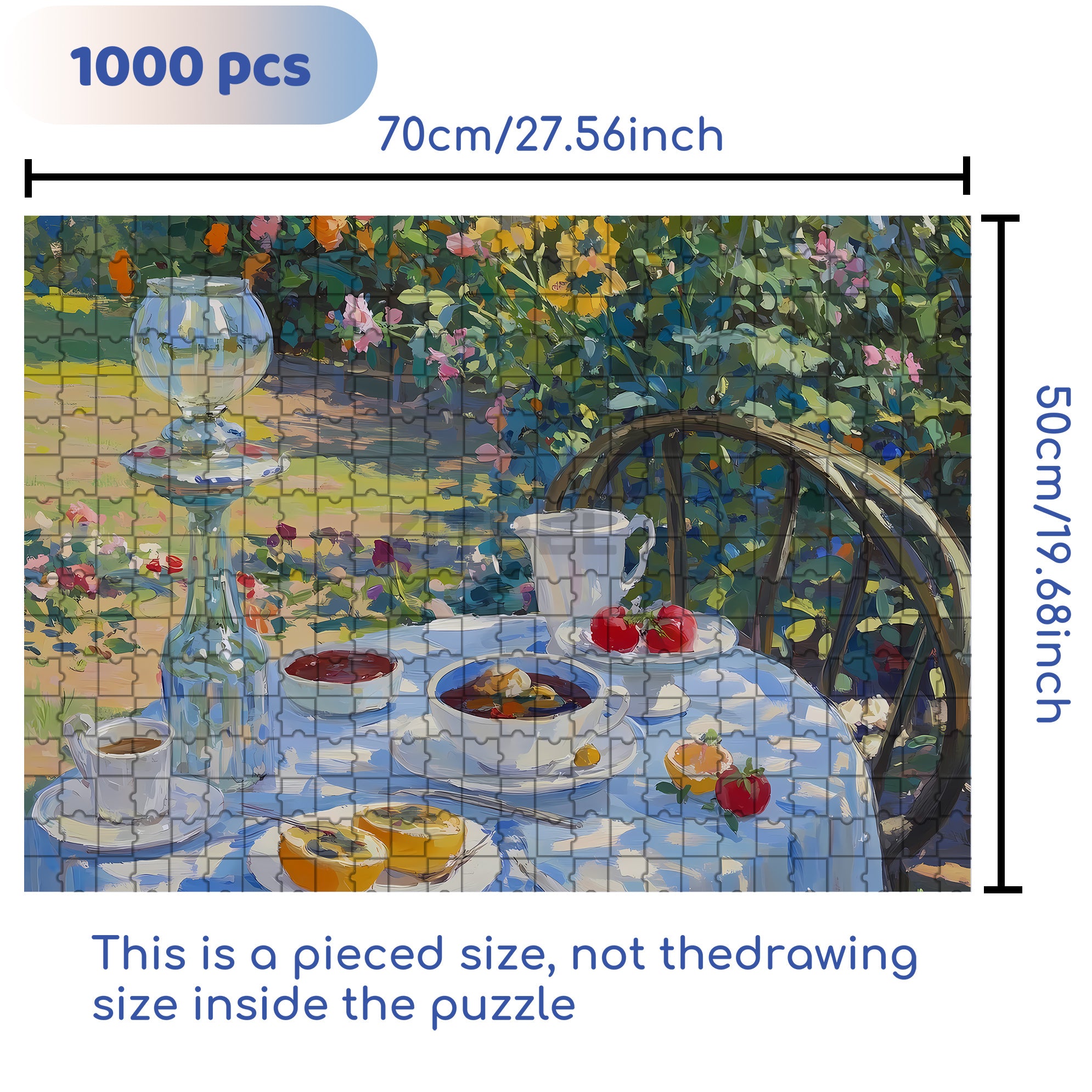 Pastoral Afternoon Tea 500pcs/1000pcs Jigsaw Puzzle, Scratch-Resistant, Interactive Family Game & Brain-Boosting DIY Decor, Perfect for Halloween, Christmas & New Year Gifts, Family Puzzle Game