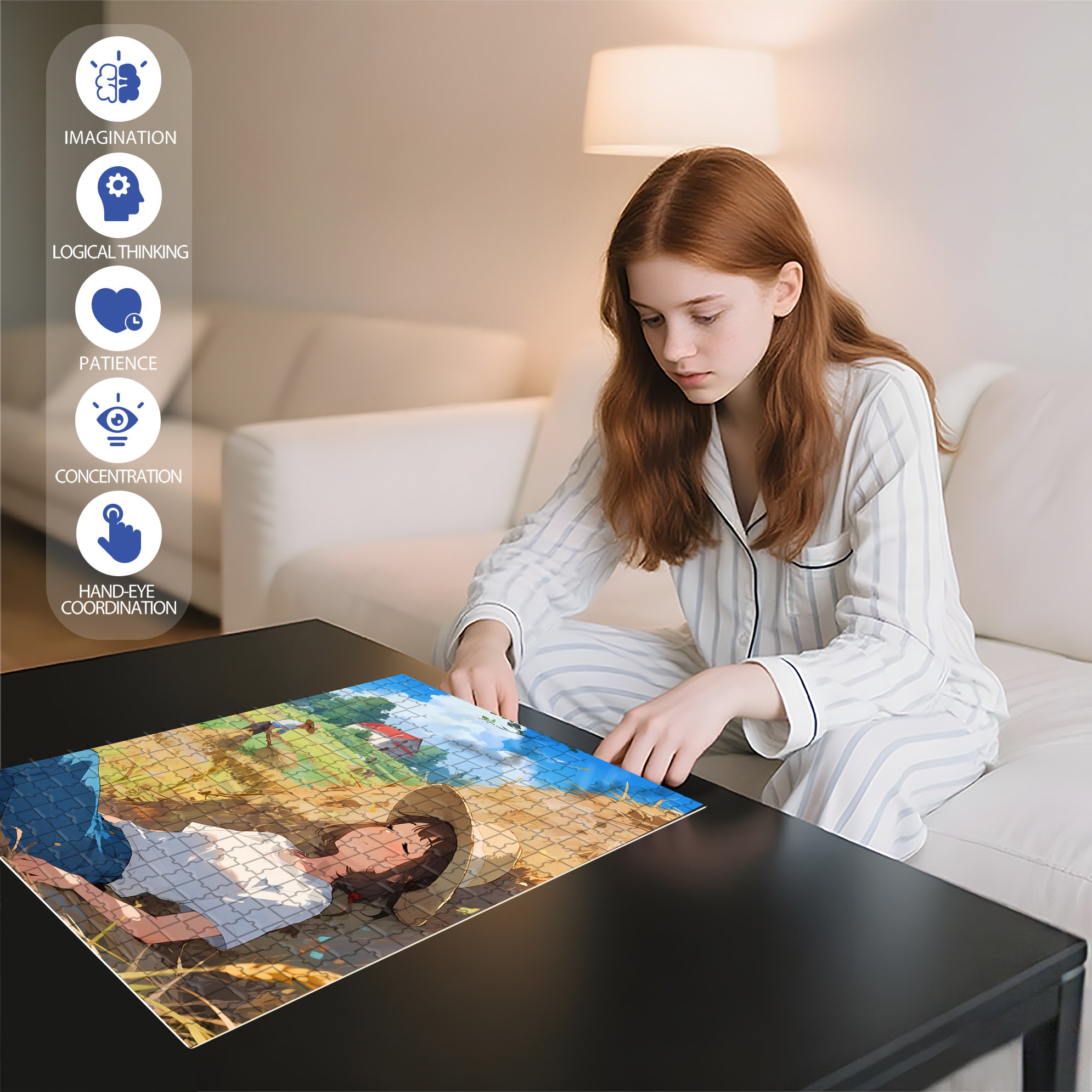 Pile Of Straw 500pcs/1000pcs Jigsaw Puzzle, Scratch-Resistant, Interactive Family Game & Brain-Boosting DIY Decor, Perfect for Halloween, Christmas & New Year Gifts, Family Puzzle Game