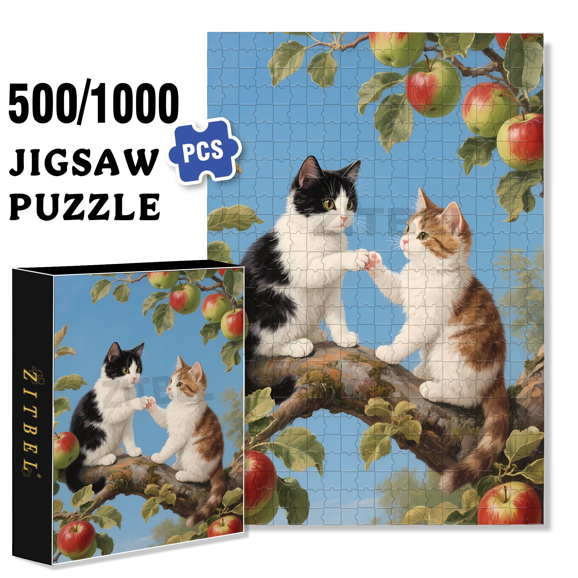Play With Friends 500pcs/1000pcs Jigsaw Puzzle, Scratch-Resistant, Interactive Family Game & Brain-Boosting DIY Decor, Perfect for Halloween, Christmas & New Year Gifts, Family Puzzle Game