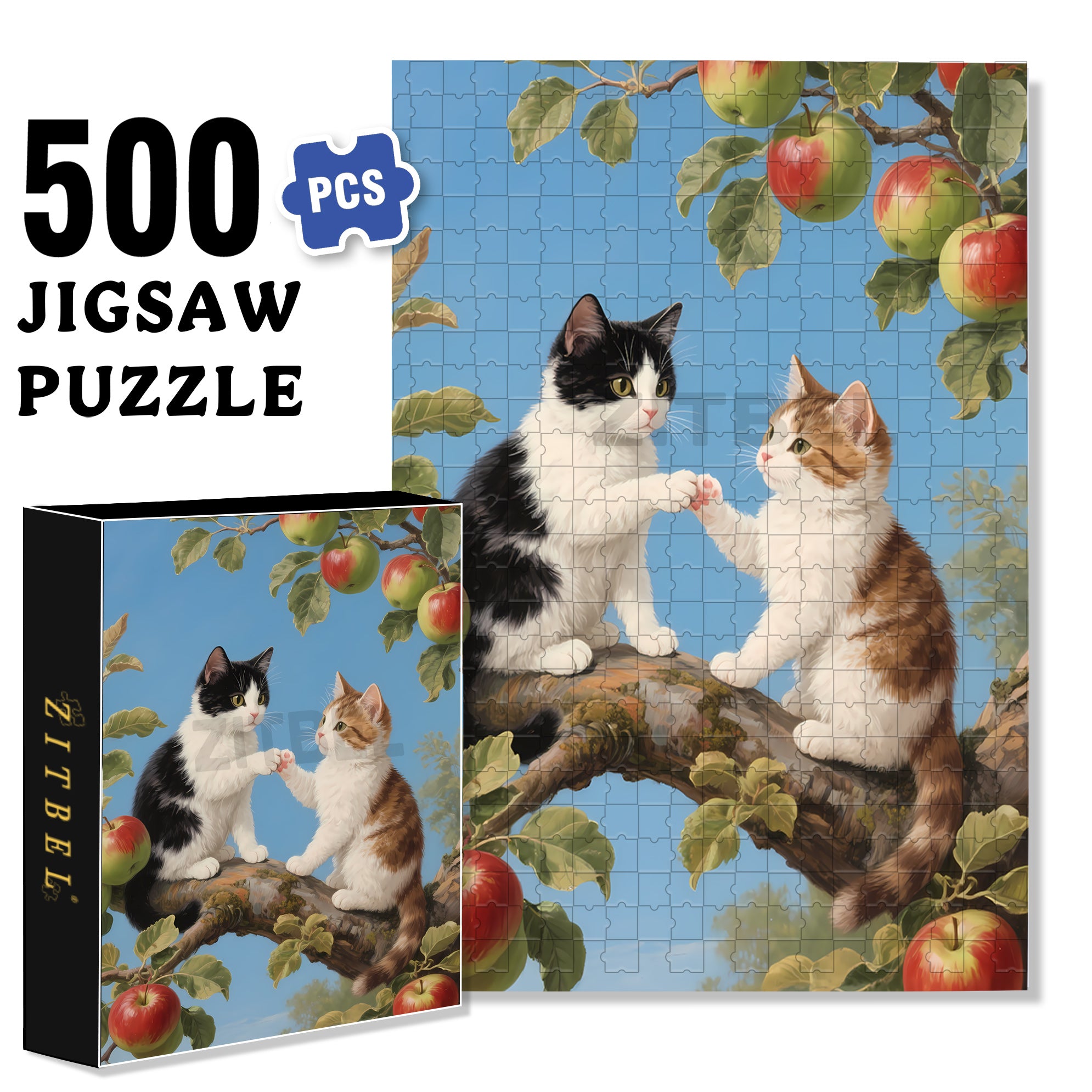 Play With Friends 500pcs/1000pcs Jigsaw Puzzle, Scratch-Resistant, Interactive Family Game & Brain-Boosting DIY Decor, Perfect for Halloween, Christmas & New Year Gifts, Family Puzzle Game