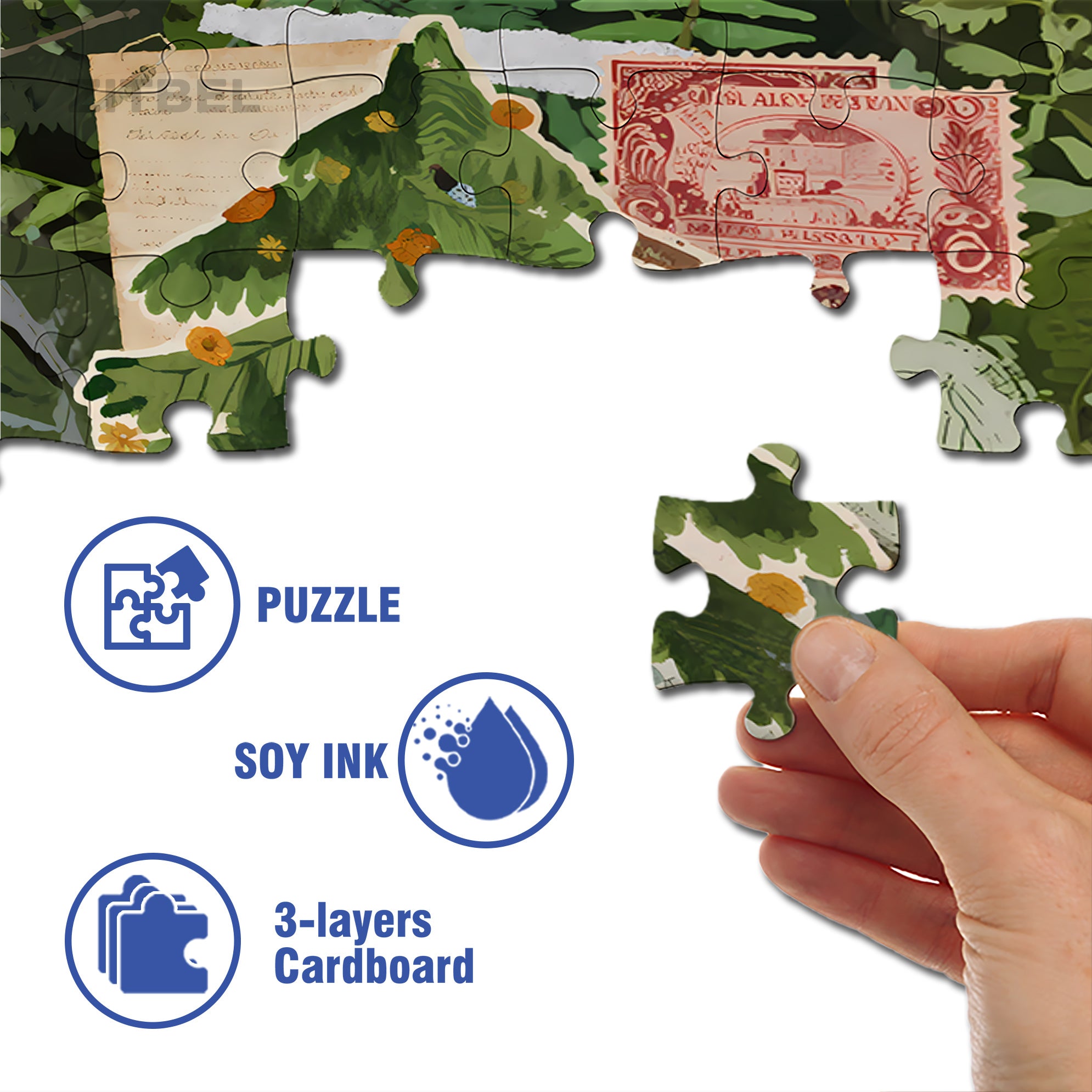 Postcard 500pcs/1000pcs Jigsaw Puzzle, Scratch-Resistant, Interactive Family Game & Brain-Boosting DIY Decor, Perfect for Halloween, Christmas & New Year Gifts, Family Puzzle Game
