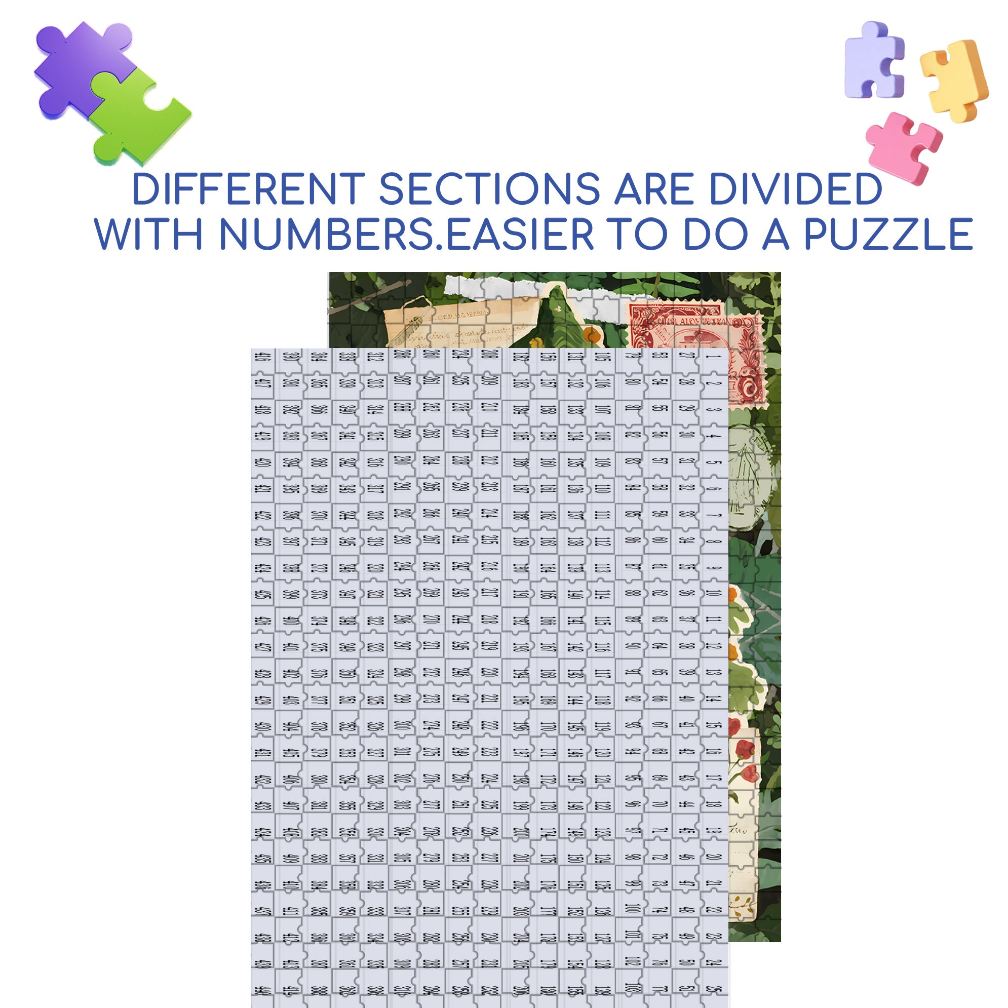 Postcard 500pcs/1000pcs Jigsaw Puzzle, Scratch-Resistant, Interactive Family Game & Brain-Boosting DIY Decor, Perfect for Halloween, Christmas & New Year Gifts, Family Puzzle Game