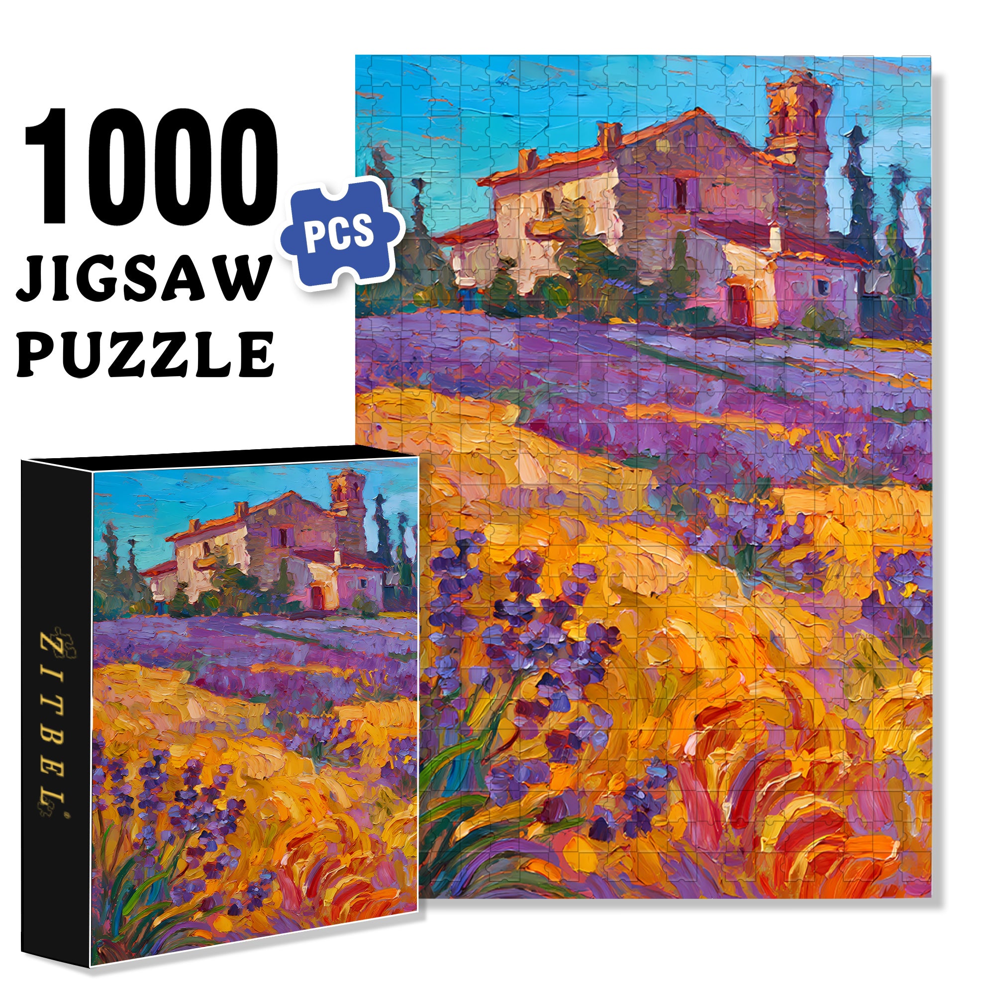 Provence 500pcs/1000pcs Jigsaw Puzzle, Scratch-Resistant, Interactive Family Game & Brain-Boosting DIY Decor, Perfect for Halloween, Christmas & New Year Gifts, Family Puzzle Game