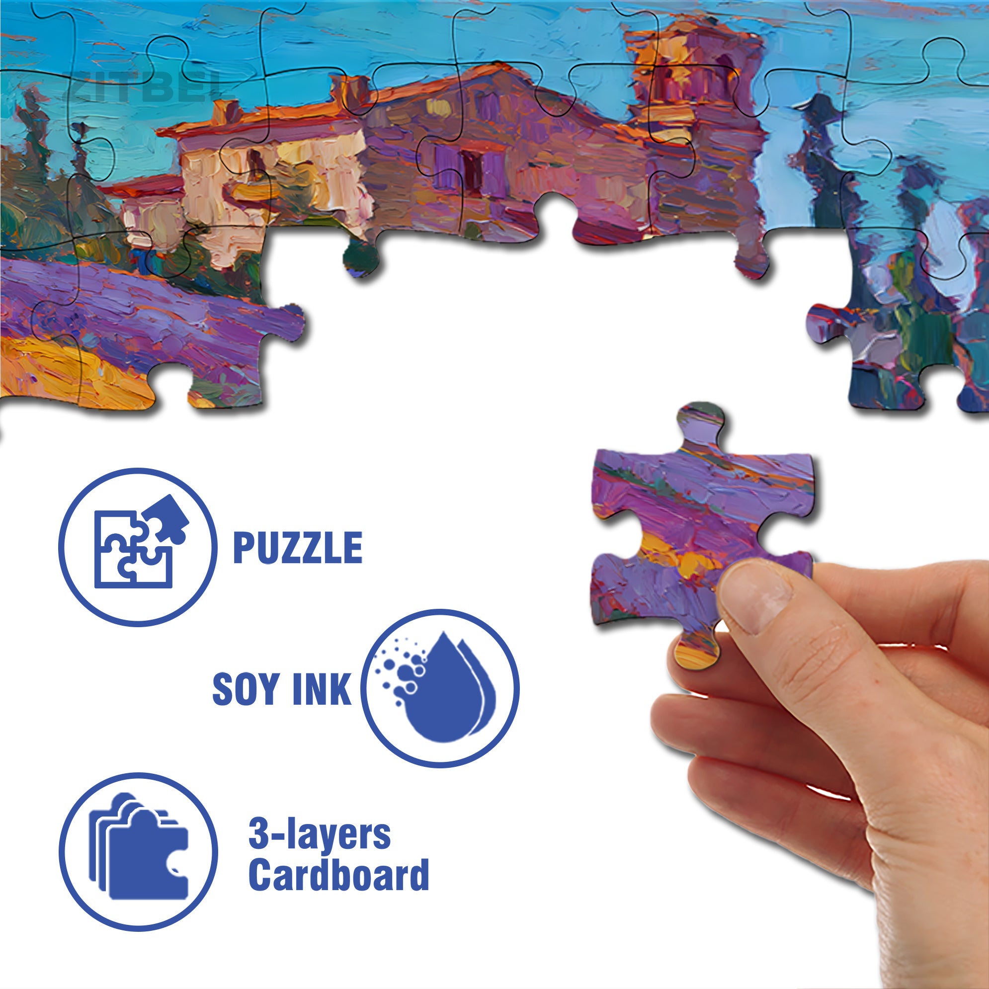 Provence 500pcs/1000pcs Jigsaw Puzzle, Scratch-Resistant, Interactive Family Game & Brain-Boosting DIY Decor, Perfect for Halloween, Christmas & New Year Gifts, Family Puzzle Game