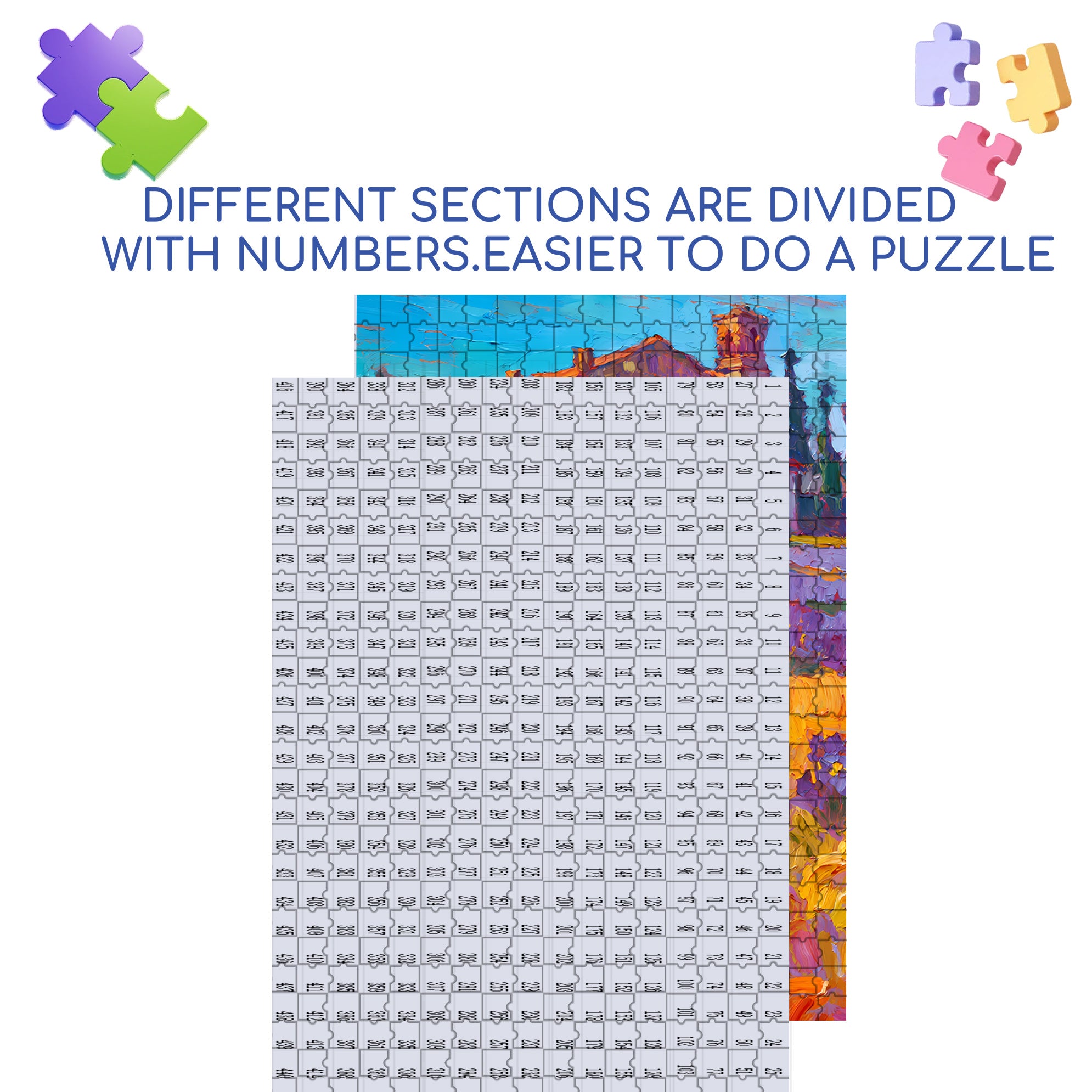 Provence 500pcs/1000pcs Jigsaw Puzzle, Scratch-Resistant, Interactive Family Game & Brain-Boosting DIY Decor, Perfect for Halloween, Christmas & New Year Gifts, Family Puzzle Game