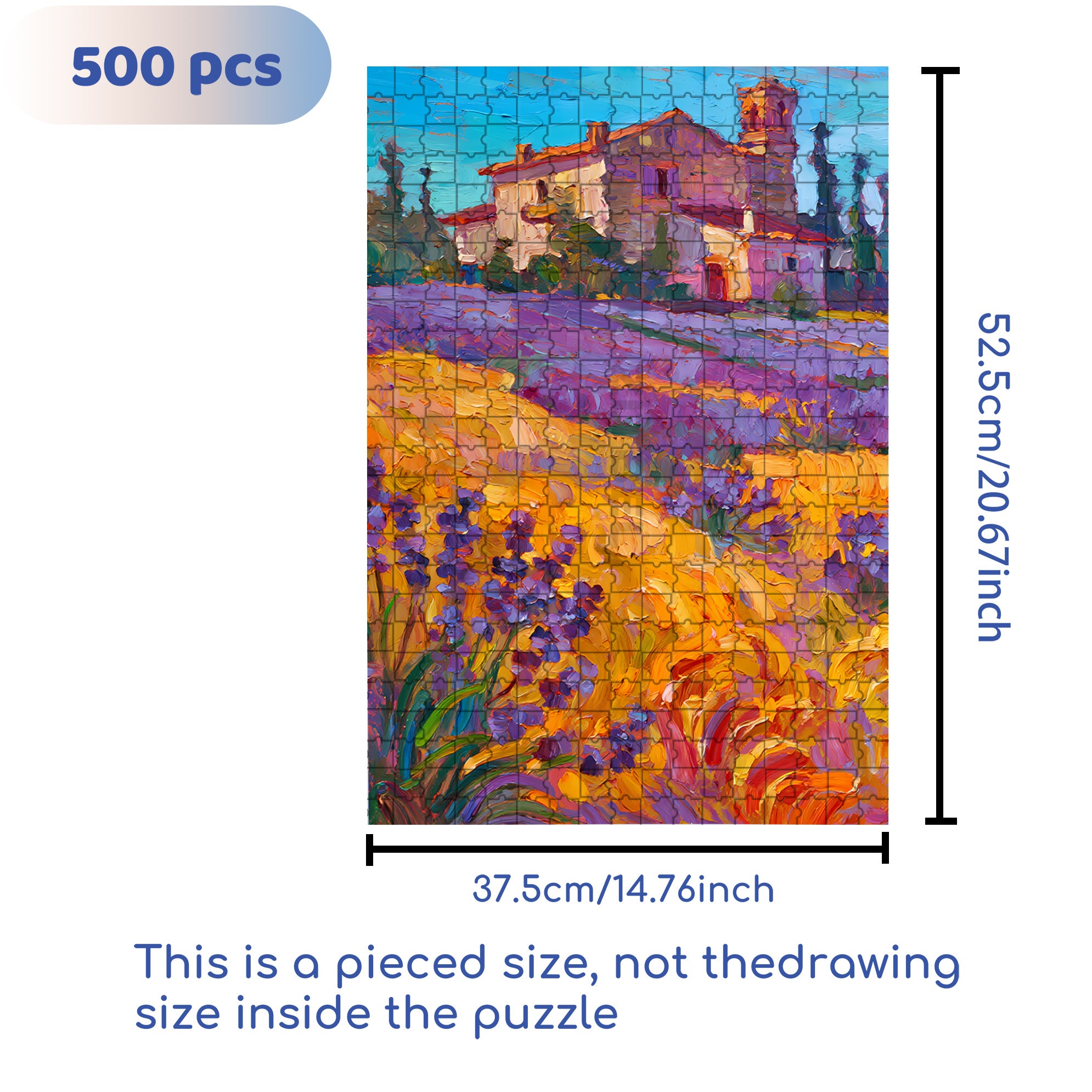 Provence 500pcs/1000pcs Jigsaw Puzzle, Scratch-Resistant, Interactive Family Game & Brain-Boosting DIY Decor, Perfect for Halloween, Christmas & New Year Gifts, Family Puzzle Game