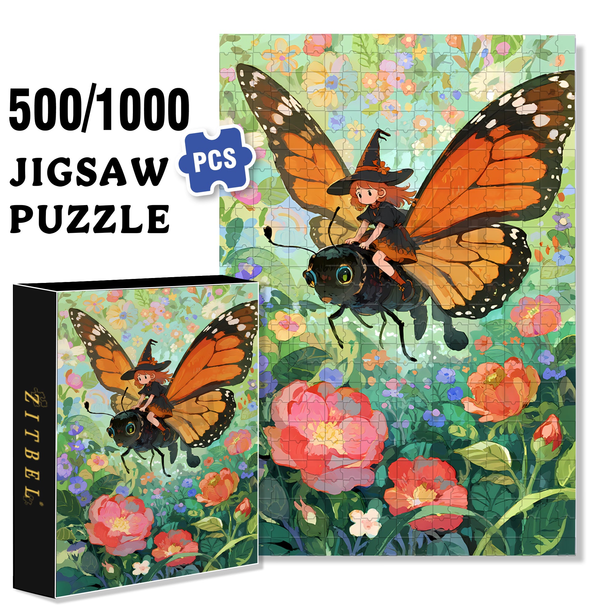 Rhapsody 500pcs/1000pcs Jigsaw Puzzle, Scratch-Resistant, Interactive Family Game & Brain-Boosting DIY Decor, Perfect for Halloween, Christmas & New Year Gifts, Family Puzzle Game