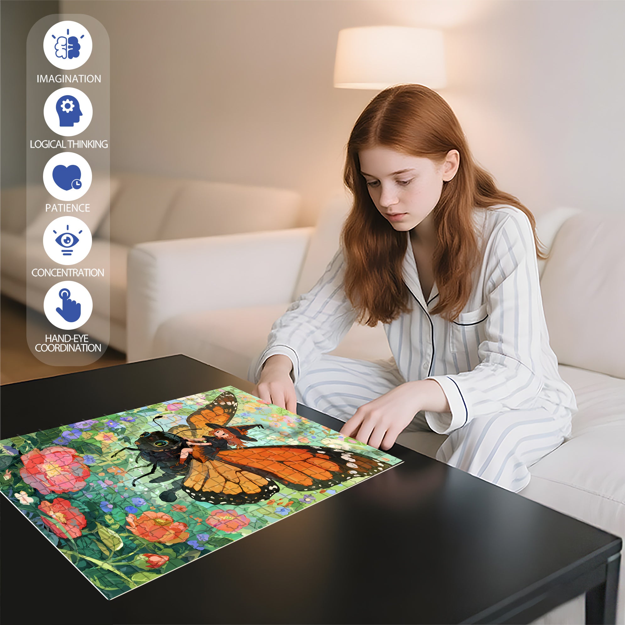 Rhapsody 500pcs/1000pcs Jigsaw Puzzle, Scratch-Resistant, Interactive Family Game & Brain-Boosting DIY Decor, Perfect for Halloween, Christmas & New Year Gifts, Family Puzzle Game