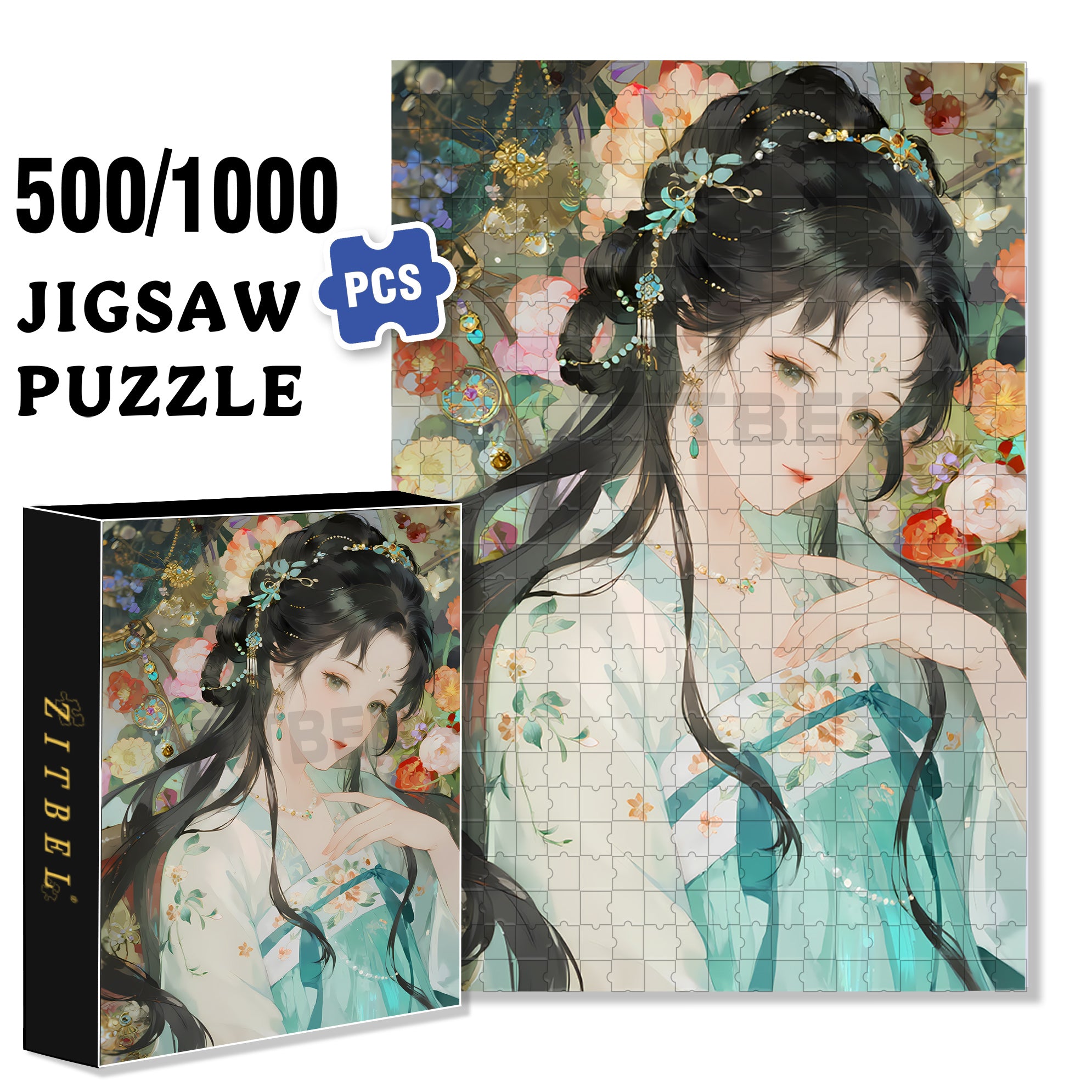 Shy 500pcs/1000pcs Jigsaw Puzzle, Scratch-Resistant, Interactive Family Game & Brain-Boosting DIY Decor, Perfect for Halloween, Christmas & New Year Gifts, Family Puzzle Game
