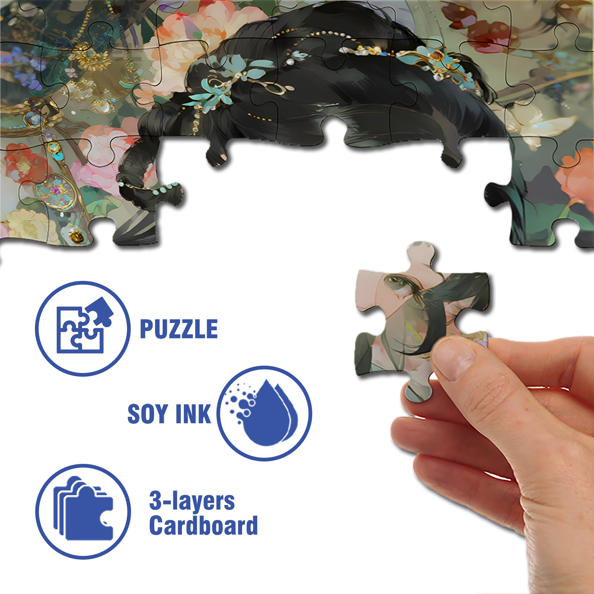 Shy 500pcs/1000pcs Jigsaw Puzzle, Scratch-Resistant, Interactive Family Game & Brain-Boosting DIY Decor, Perfect for Halloween, Christmas & New Year Gifts, Family Puzzle Game