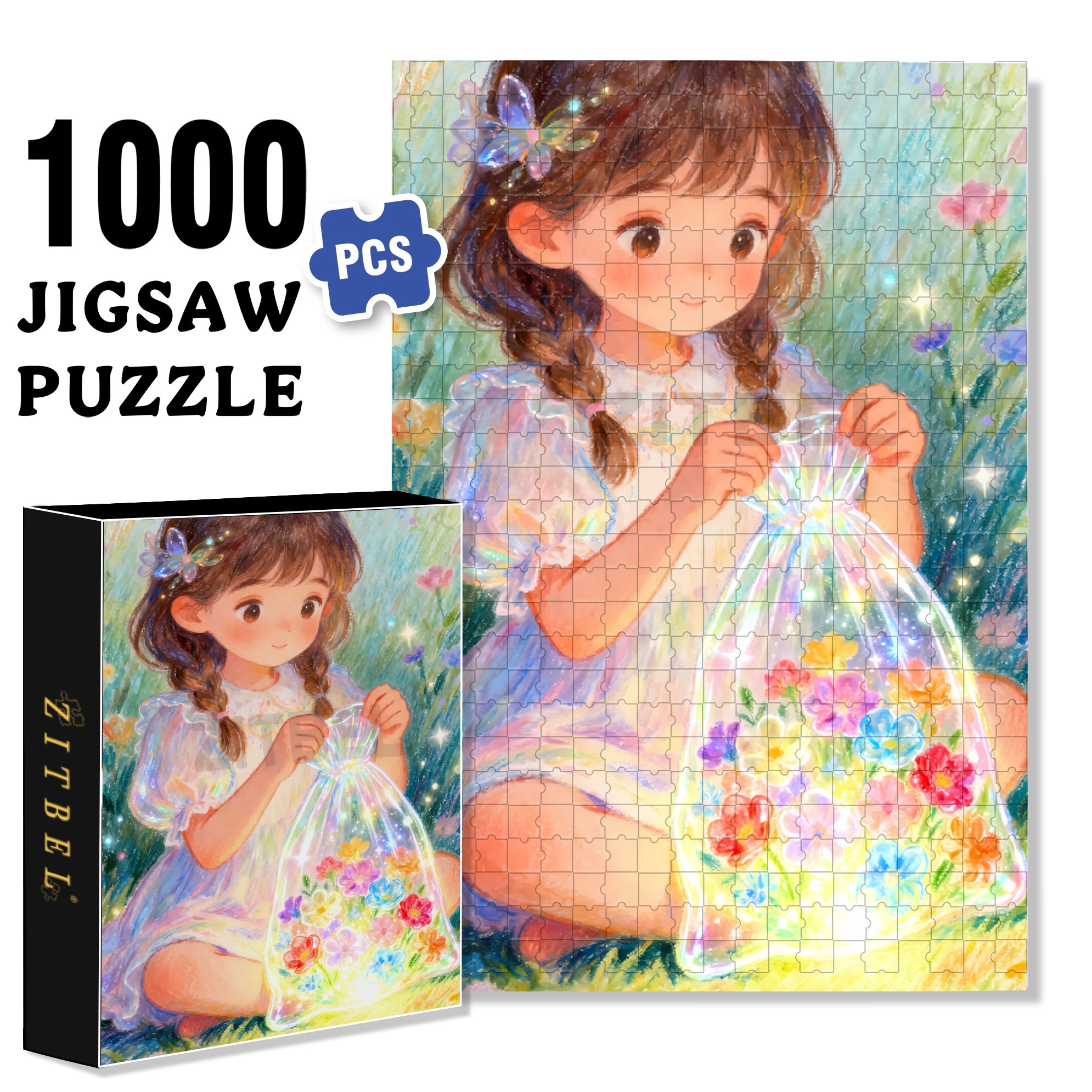Sparkling 500pcs/1000pcs Jigsaw Puzzle, Scratch-Resistant, Interactive Family Game & Brain-Boosting DIY Decor, Perfect for Halloween, Christmas & New Year Gifts, Family Puzzle Game