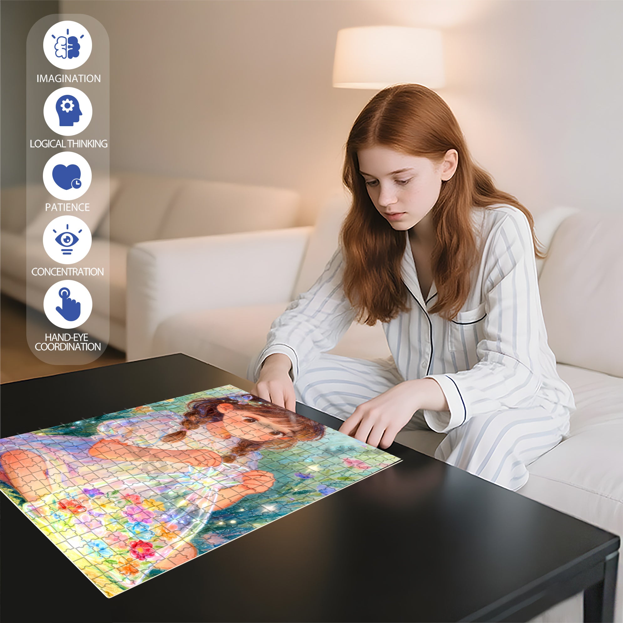 Sparkling 500pcs/1000pcs Jigsaw Puzzle, Scratch-Resistant, Interactive Family Game & Brain-Boosting DIY Decor, Perfect for Halloween, Christmas & New Year Gifts, Family Puzzle Game