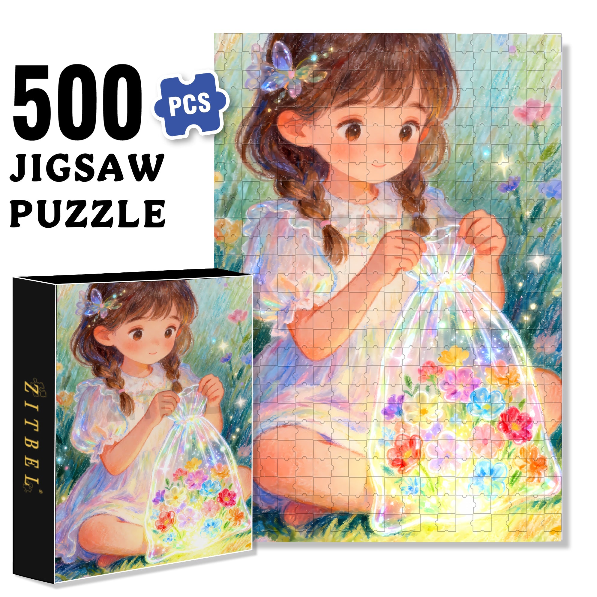 Sparkling 500pcs/1000pcs Jigsaw Puzzle, Scratch-Resistant, Interactive Family Game & Brain-Boosting DIY Decor, Perfect for Halloween, Christmas & New Year Gifts, Family Puzzle Game