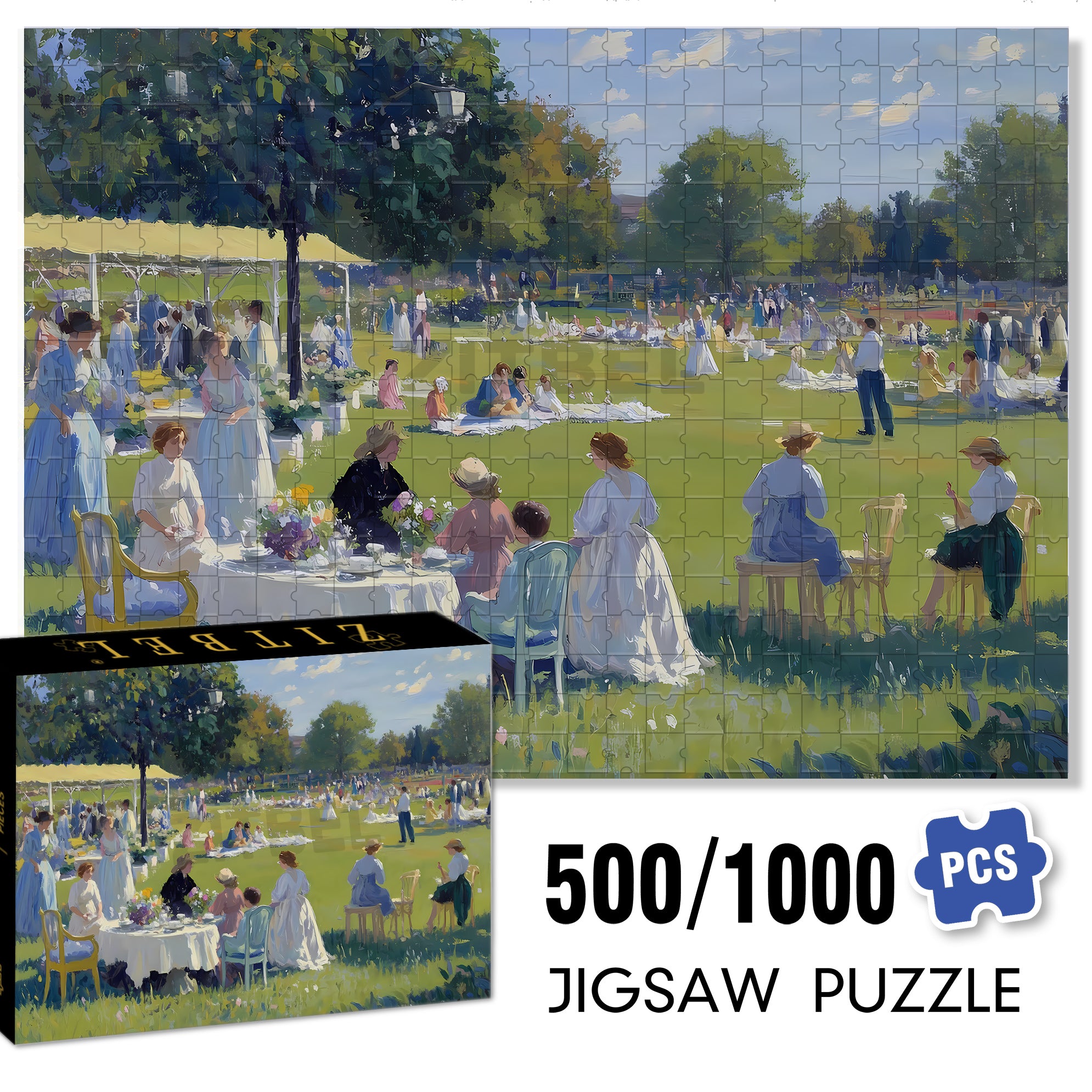 Sunny 500pcs/1000pcs Jigsaw Puzzle, Scratch-Resistant, Interactive Family Game & Brain-Boosting DIY Decor, Perfect for Halloween, Christmas & New Year Gifts, Family Puzzle Game