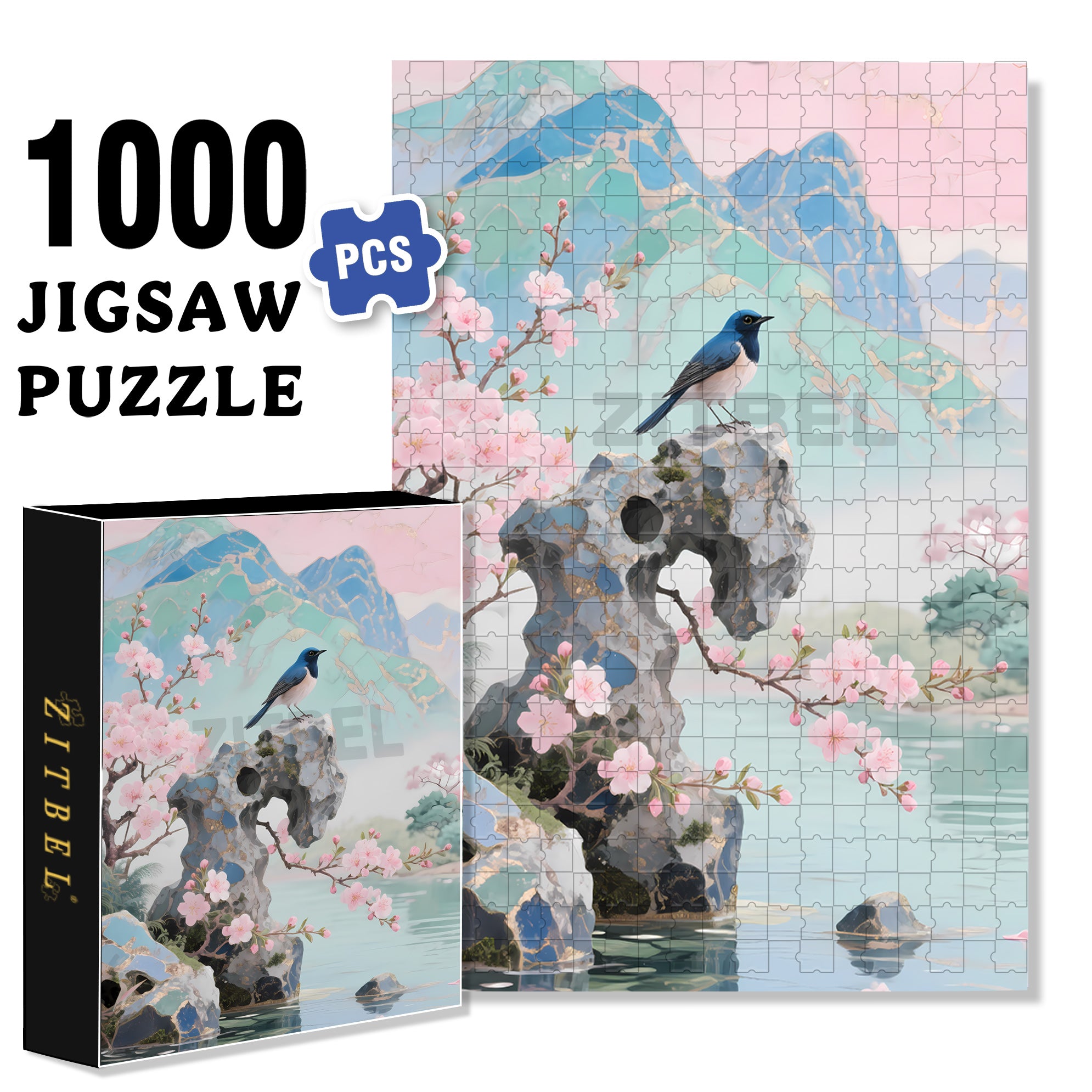 Taihu Lake Stone 500pcs/1000pcs Jigsaw Puzzle, Scratch-Resistant, Interactive Family Game & Brain-Boosting DIY Decor, Perfect for Halloween, Christmas & New Year Gifts, Family Puzzle Game