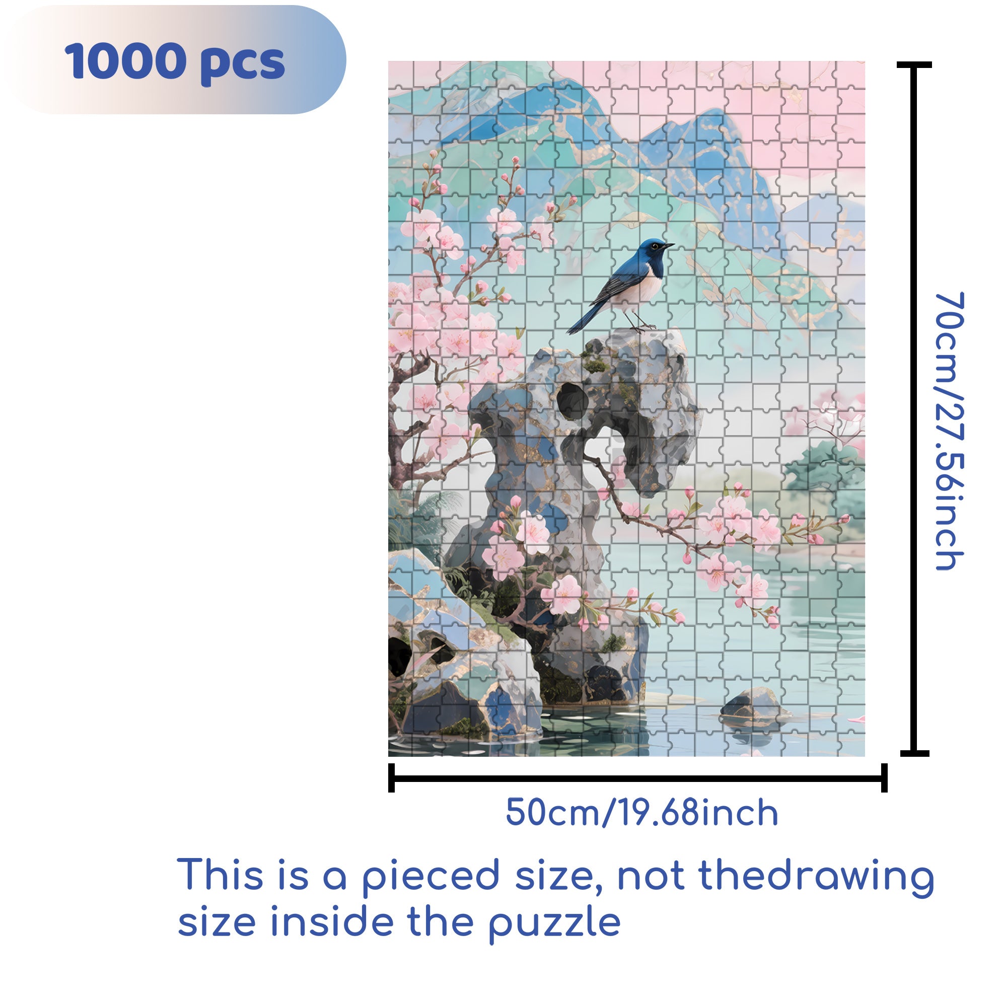 Taihu Lake Stone 500pcs/1000pcs Jigsaw Puzzle, Scratch-Resistant, Interactive Family Game & Brain-Boosting DIY Decor, Perfect for Halloween, Christmas & New Year Gifts, Family Puzzle Game