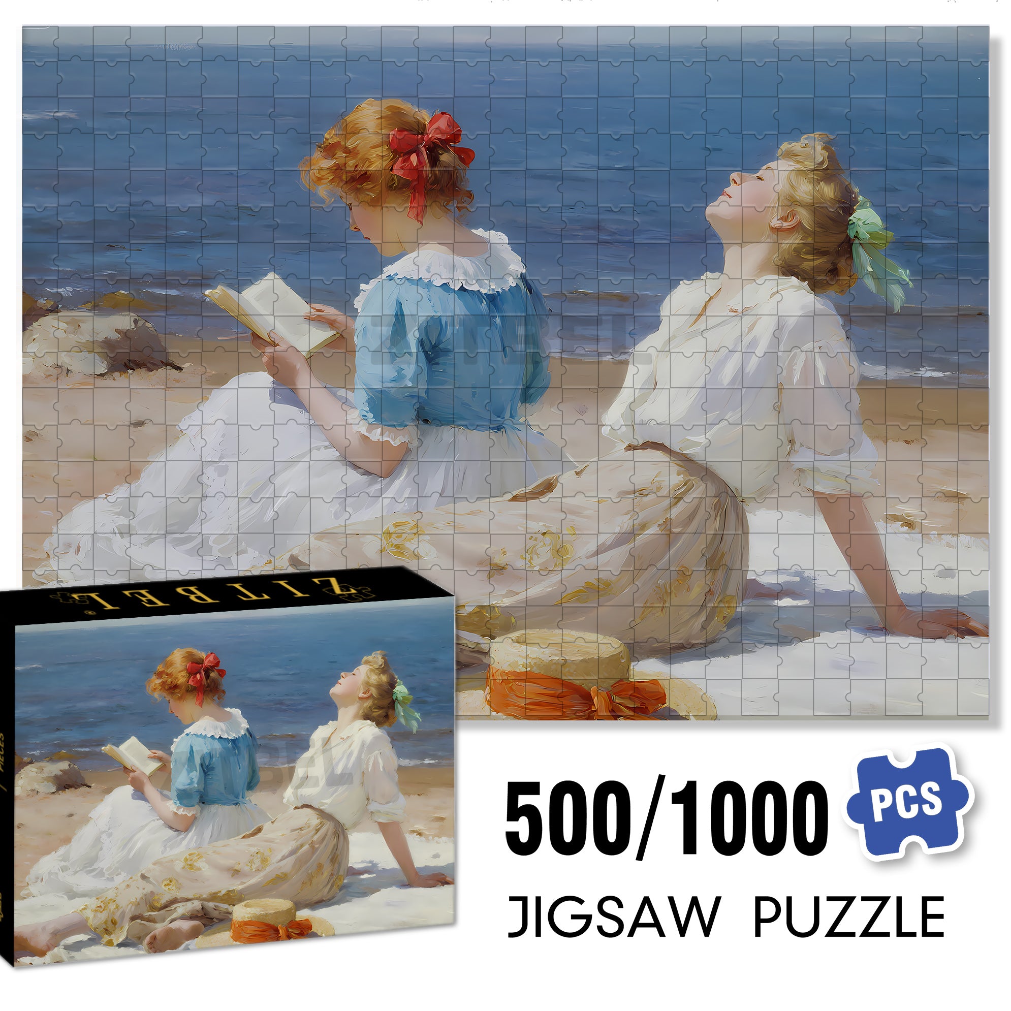 The Gentle Sea Breeze 500pcs/1000pcs Jigsaw Puzzle, Scratch-Resistant, Interactive Family Game & Brain-Boosting DIY Decor, Perfect for Halloween, Christmas & New Year Gifts, Family Puzzle Game