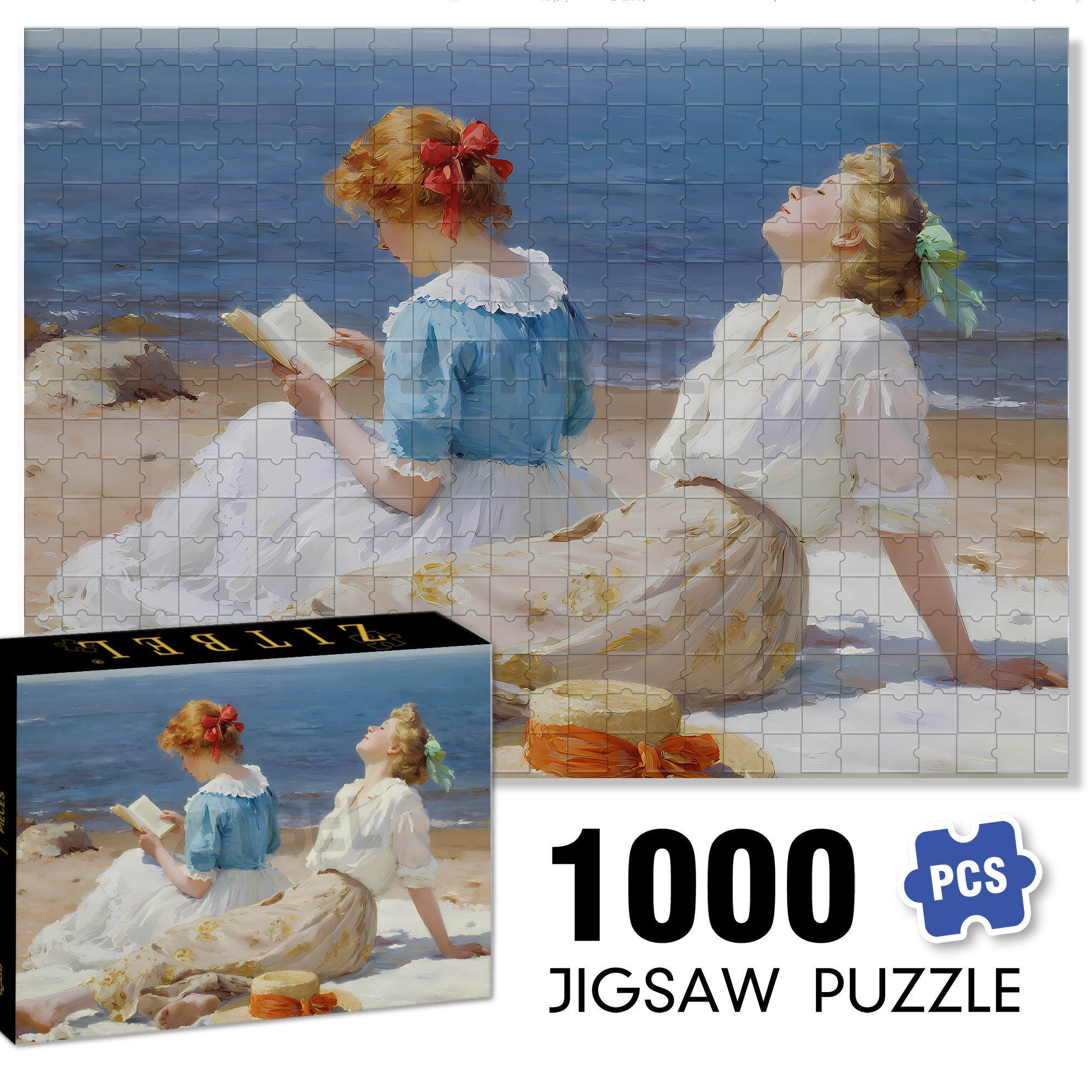 The Gentle Sea Breeze 500pcs/1000pcs Jigsaw Puzzle, Scratch-Resistant, Interactive Family Game & Brain-Boosting DIY Decor, Perfect for Halloween, Christmas & New Year Gifts, Family Puzzle Game