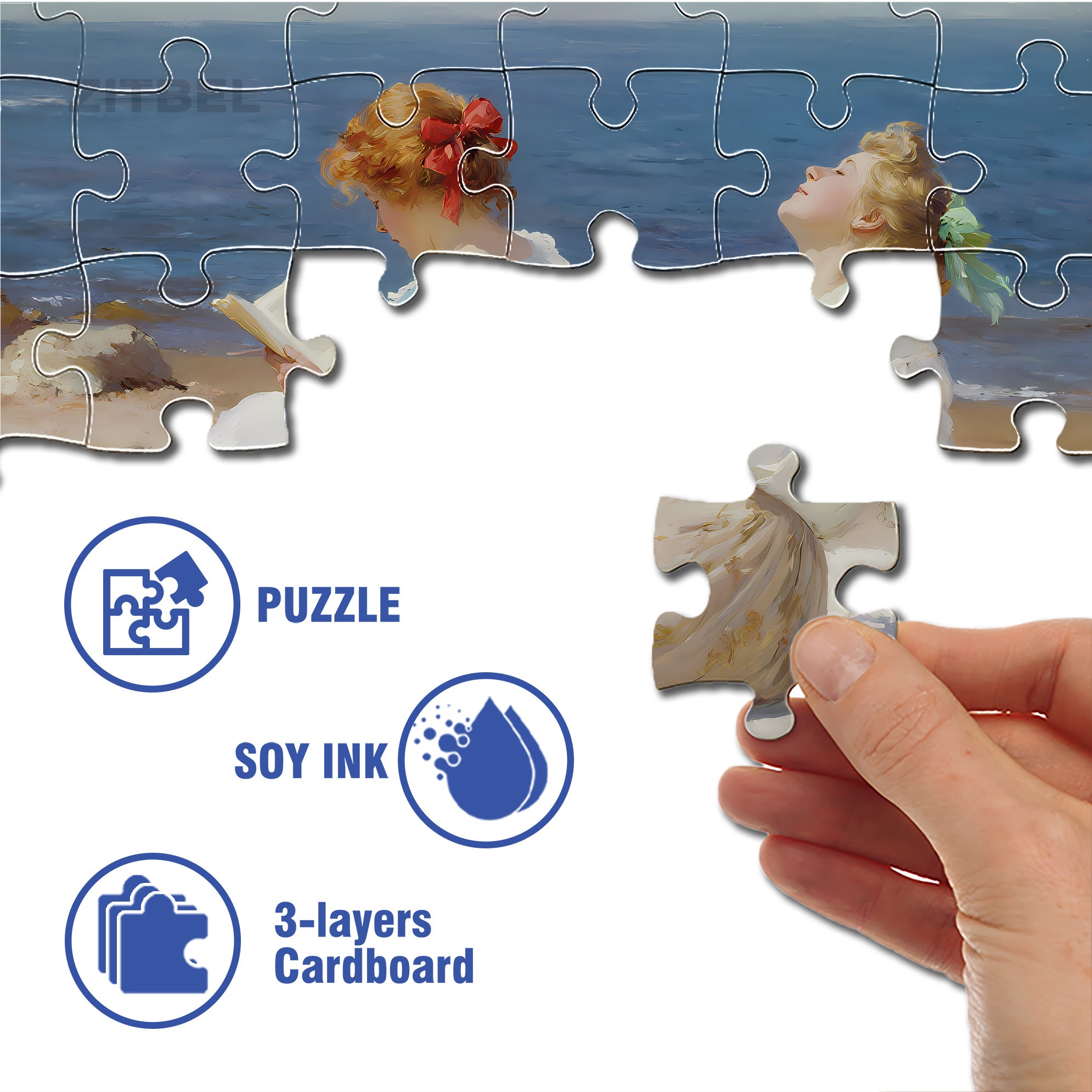 The Gentle Sea Breeze 500pcs/1000pcs Jigsaw Puzzle, Scratch-Resistant, Interactive Family Game & Brain-Boosting DIY Decor, Perfect for Halloween, Christmas & New Year Gifts, Family Puzzle Game