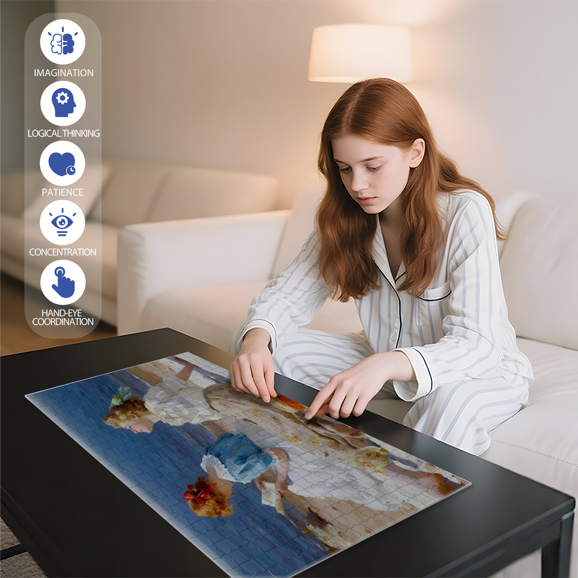 The Gentle Sea Breeze 500pcs/1000pcs Jigsaw Puzzle, Scratch-Resistant, Interactive Family Game & Brain-Boosting DIY Decor, Perfect for Halloween, Christmas & New Year Gifts, Family Puzzle Game