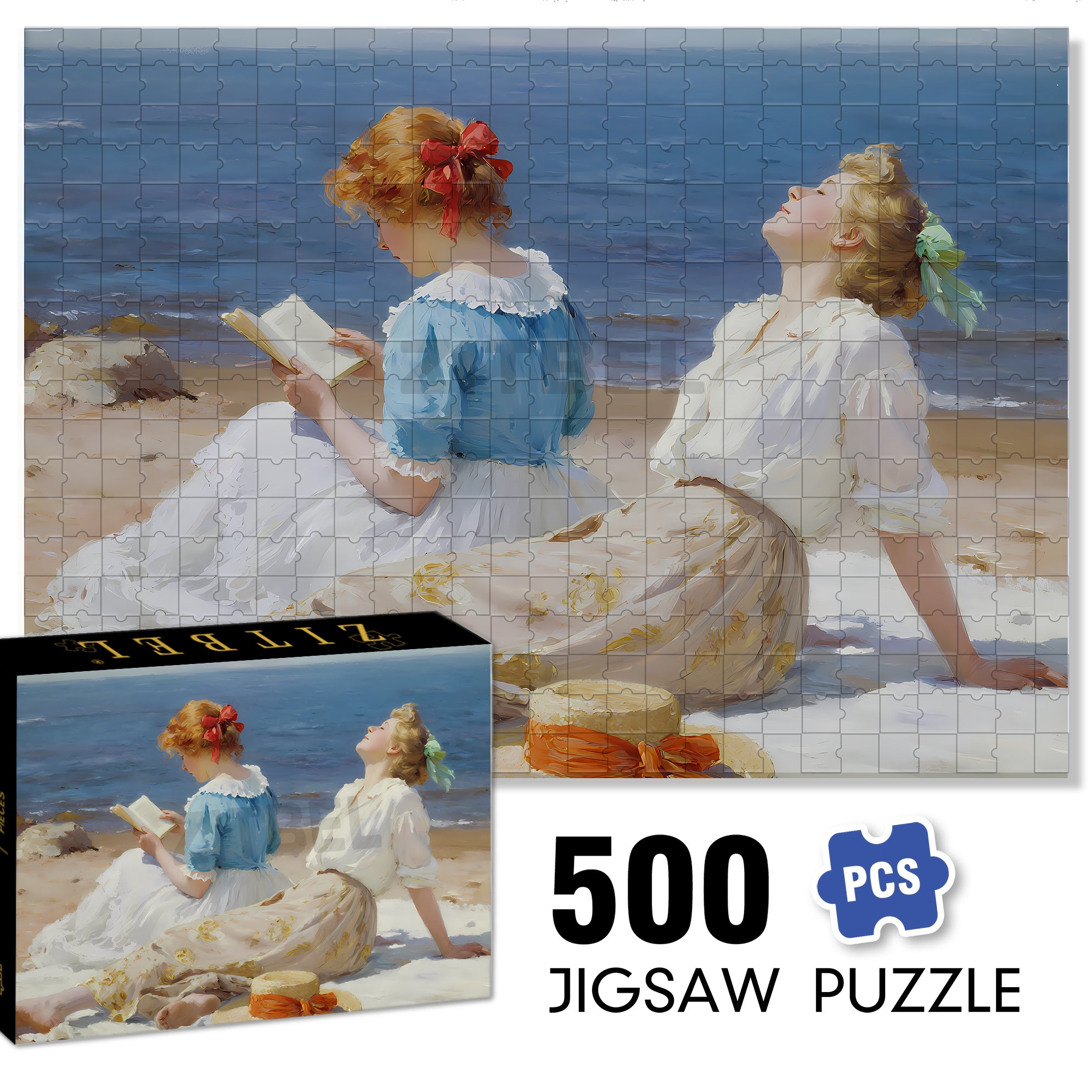 The Gentle Sea Breeze 500pcs/1000pcs Jigsaw Puzzle, Scratch-Resistant, Interactive Family Game & Brain-Boosting DIY Decor, Perfect for Halloween, Christmas & New Year Gifts, Family Puzzle Game