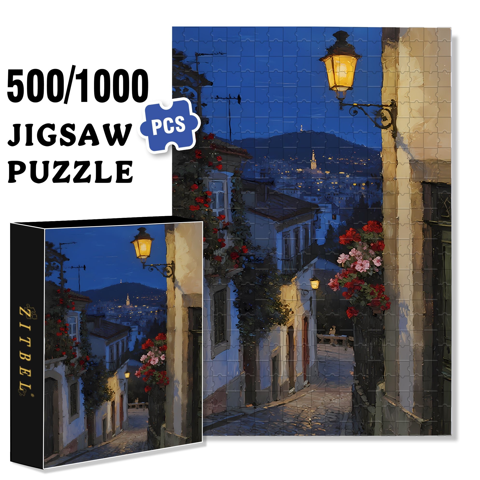 The Sky Is Dark 500pcs/1000pcs Jigsaw Puzzle, Scratch-Resistant, Interactive Family Game & Brain-Boosting DIY Decor, Perfect for Halloween, Christmas & New Year Gifts, Family Puzzle Game