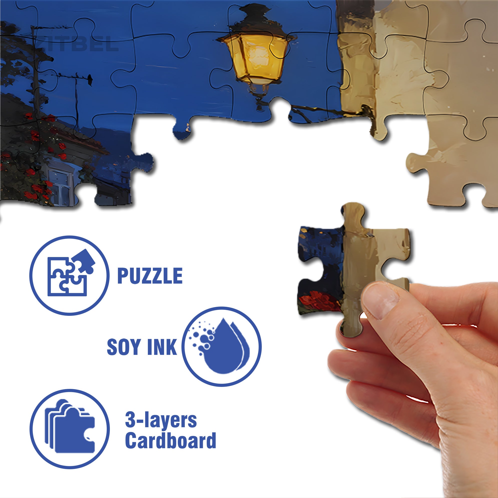 The Sky Is Dark 500pcs/1000pcs Jigsaw Puzzle, Scratch-Resistant, Interactive Family Game & Brain-Boosting DIY Decor, Perfect for Halloween, Christmas & New Year Gifts, Family Puzzle Game