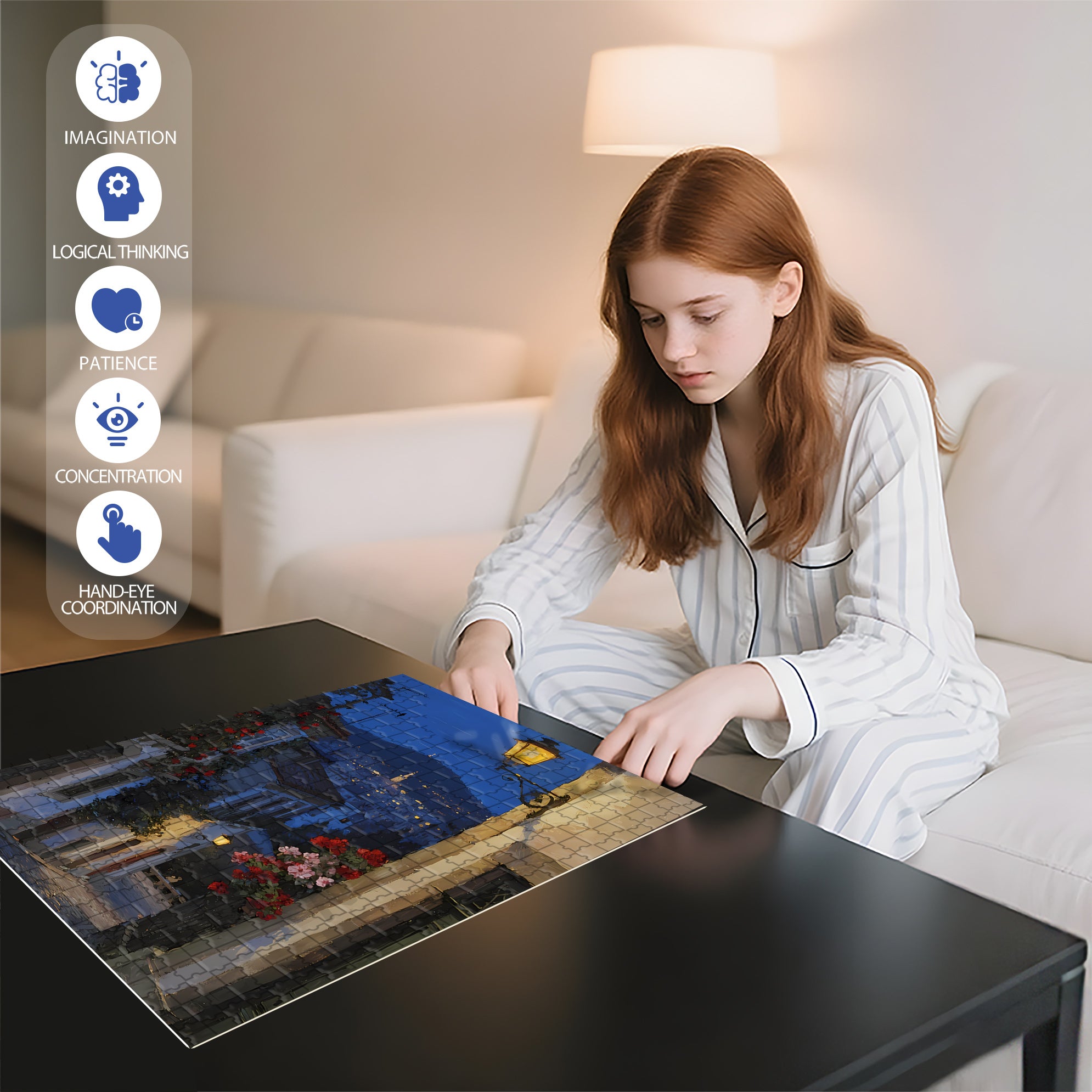 The Sky Is Dark 500pcs/1000pcs Jigsaw Puzzle, Scratch-Resistant, Interactive Family Game & Brain-Boosting DIY Decor, Perfect for Halloween, Christmas & New Year Gifts, Family Puzzle Game