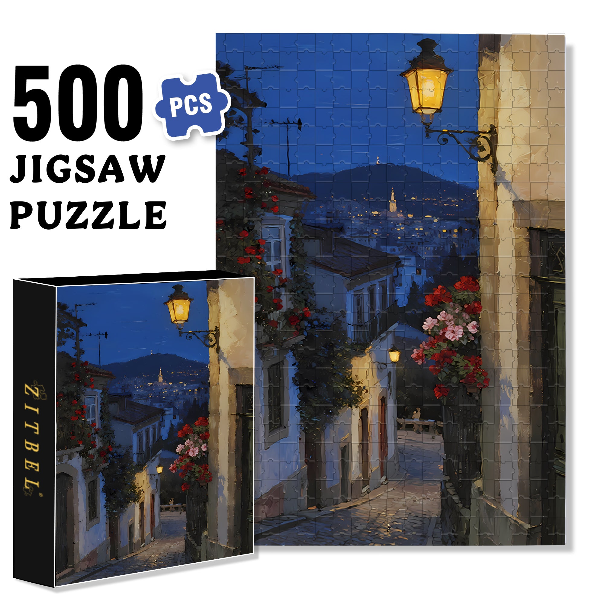The Sky Is Dark 500pcs/1000pcs Jigsaw Puzzle, Scratch-Resistant, Interactive Family Game & Brain-Boosting DIY Decor, Perfect for Halloween, Christmas & New Year Gifts, Family Puzzle Game