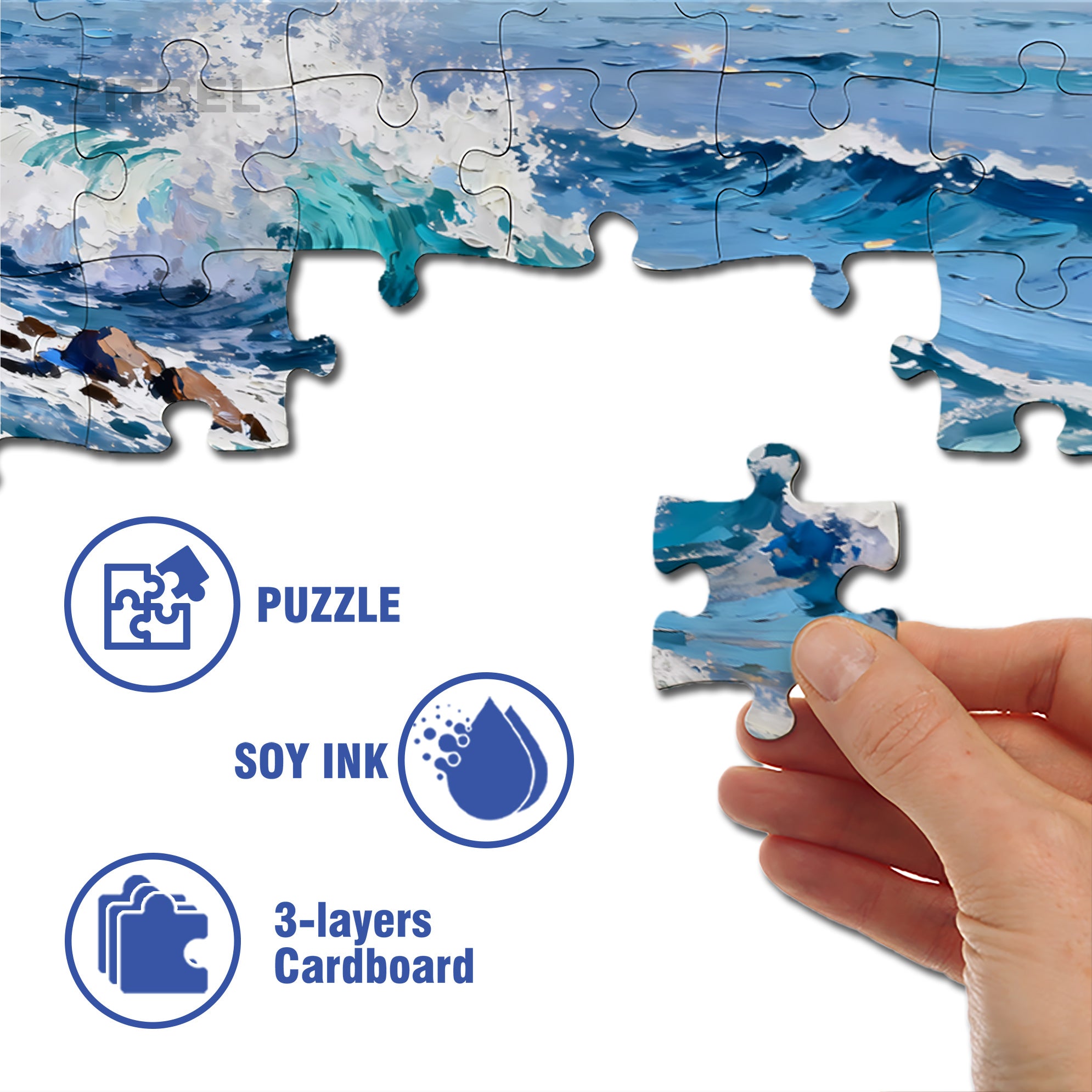 The Sound Of The Sea Waves 500pcs/1000pcs Jigsaw Puzzle, Scratch-Resistant, Interactive Family Game & Brain-Boosting DIY Decor, Perfect for Halloween, Christmas & New Year Gifts, Family Puzzle Game