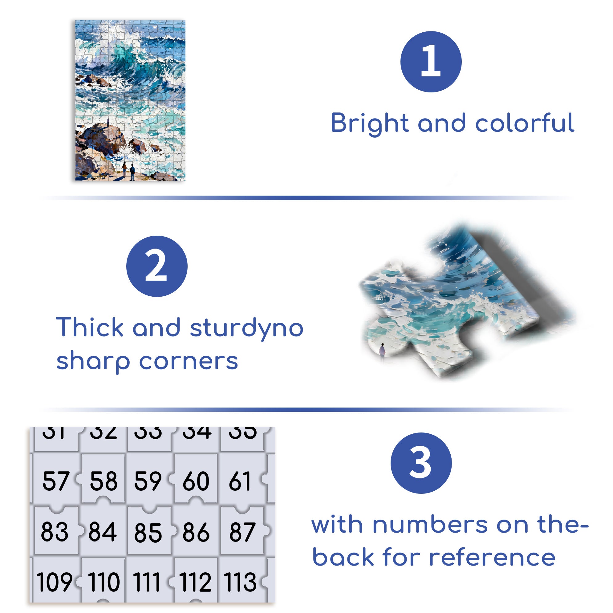 The Sound Of The Sea Waves 500pcs/1000pcs Jigsaw Puzzle, Scratch-Resistant, Interactive Family Game & Brain-Boosting DIY Decor, Perfect for Halloween, Christmas & New Year Gifts, Family Puzzle Game