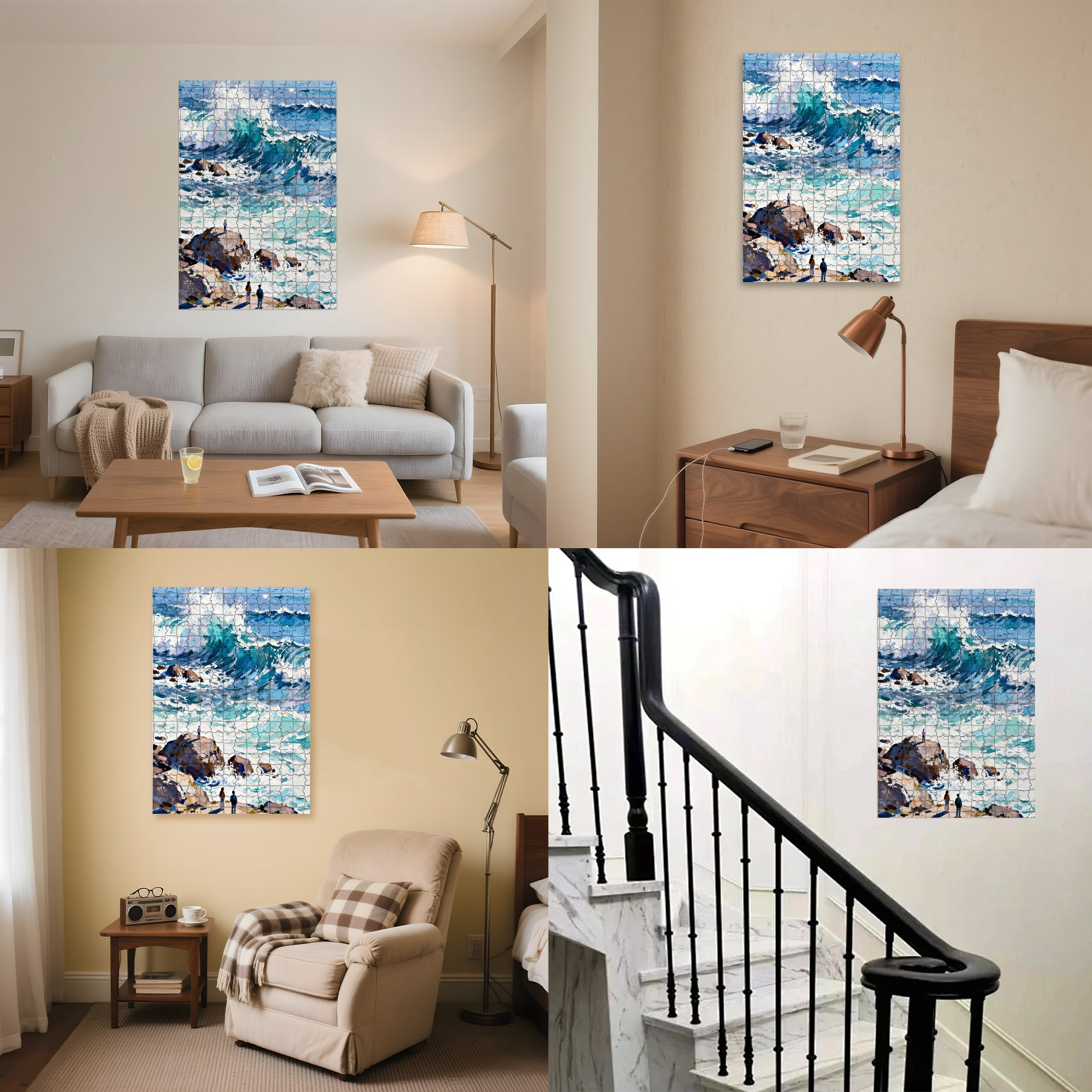 The Sound Of The Sea Waves 500pcs/1000pcs Jigsaw Puzzle, Scratch-Resistant, Interactive Family Game & Brain-Boosting DIY Decor, Perfect for Halloween, Christmas & New Year Gifts, Family Puzzle Game