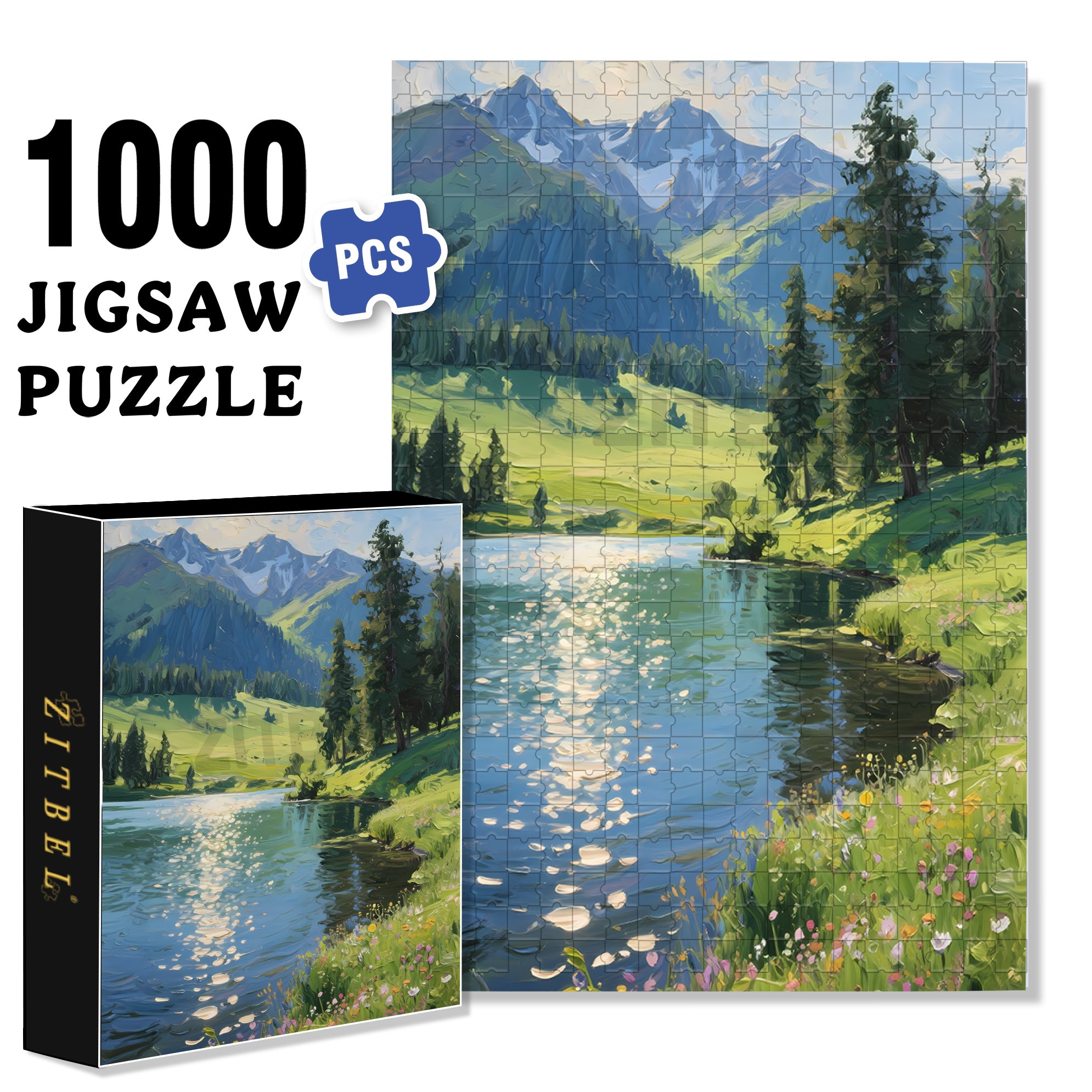 The Summer In Altay 500pcs/1000pcs Jigsaw Puzzle, Scratch-Resistant, Interactive Family Game & Brain-Boosting DIY Decor, Perfect for Halloween, Christmas & New Year Gifts, Family Puzzle Game